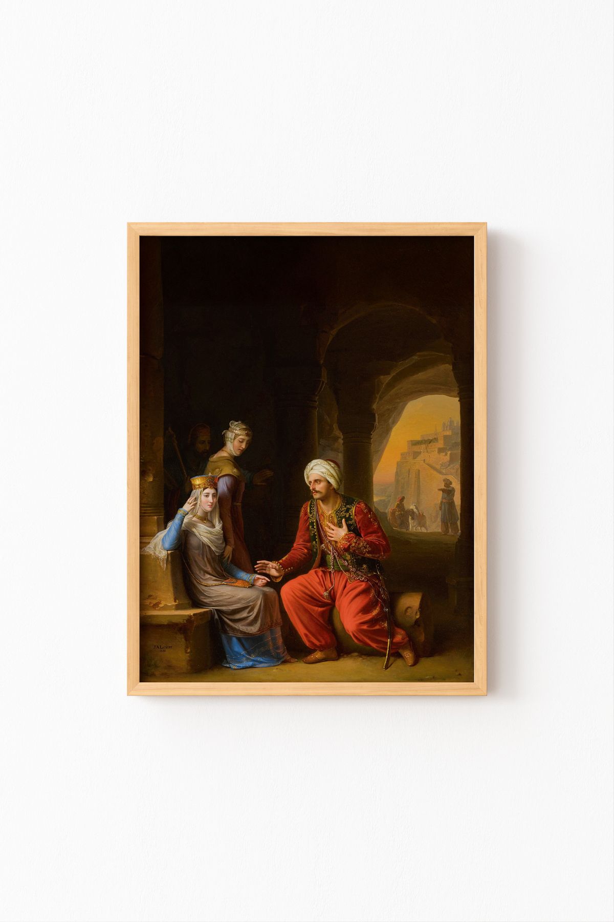 epiqart Guyenne'li Eleanor ile İkonya Sultanı - Ahşap Desenli Çerçeve