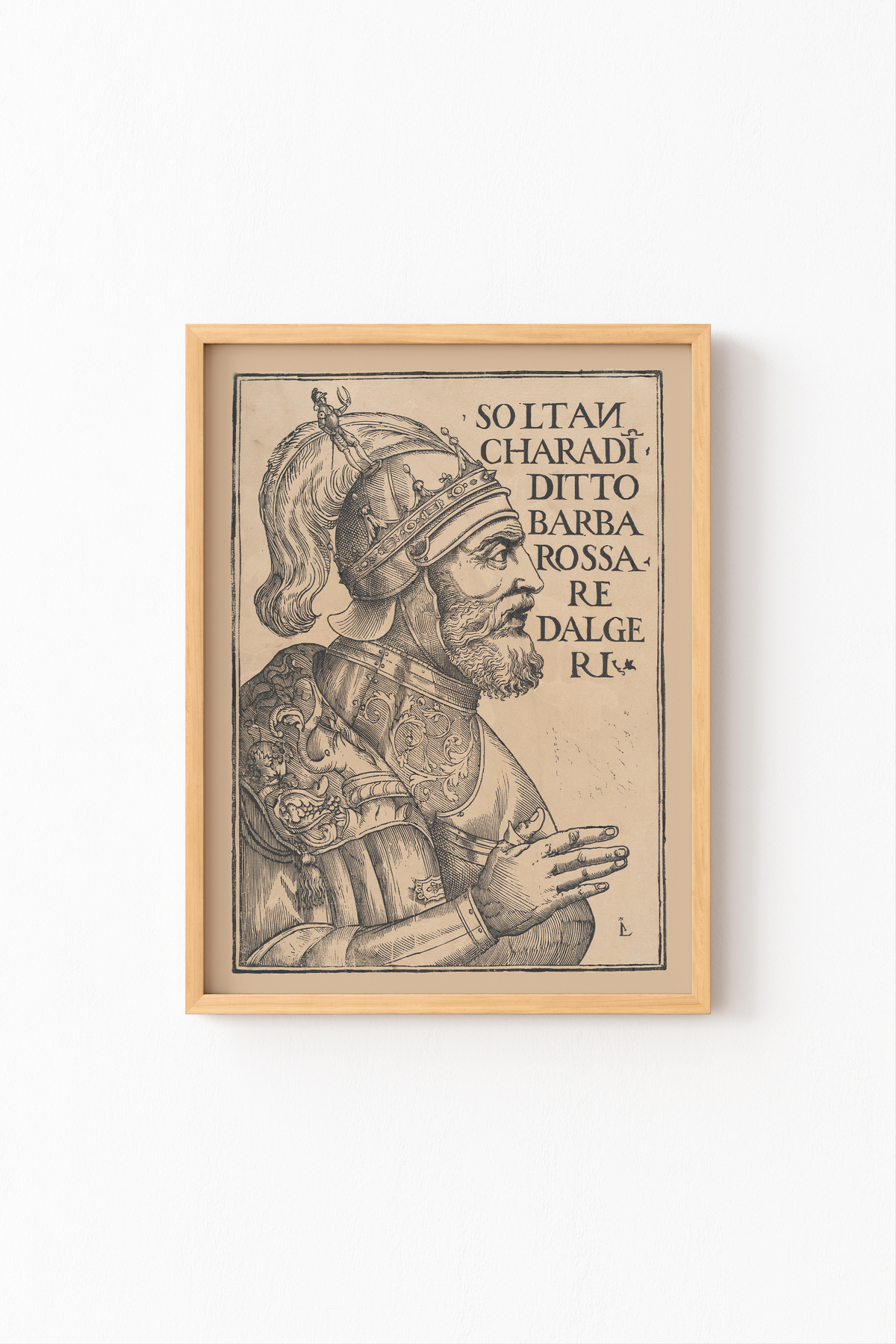 Barbaros Hayreddin Pasha - Wooden Patterned Frame