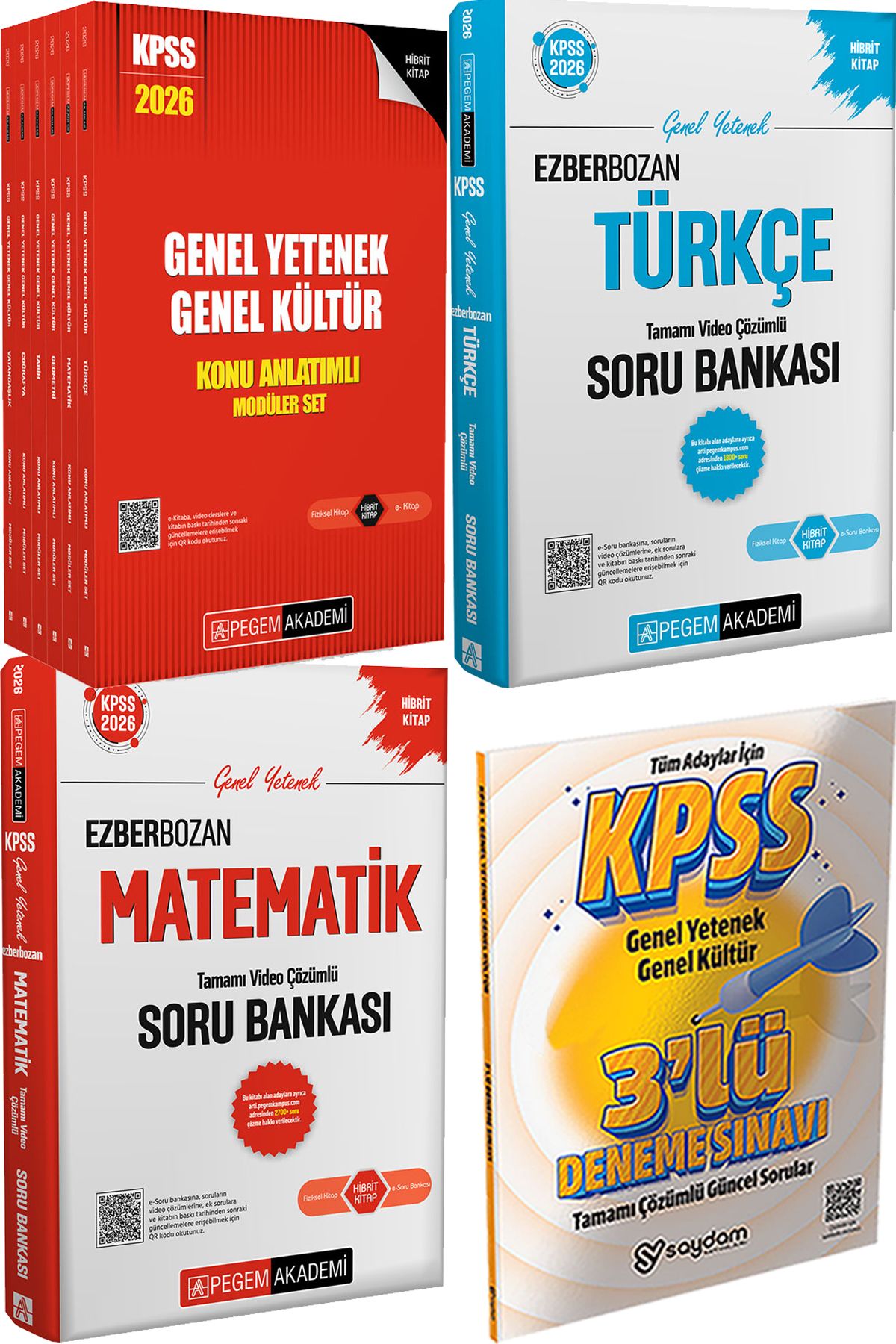 Pegem Akademi Yayıncılık 2026 KPSS Lisans Konu Anlatımlı Modüler Set - Ezberbozan Türkçe Matematik Çözümlü Soru + 3 Deneme