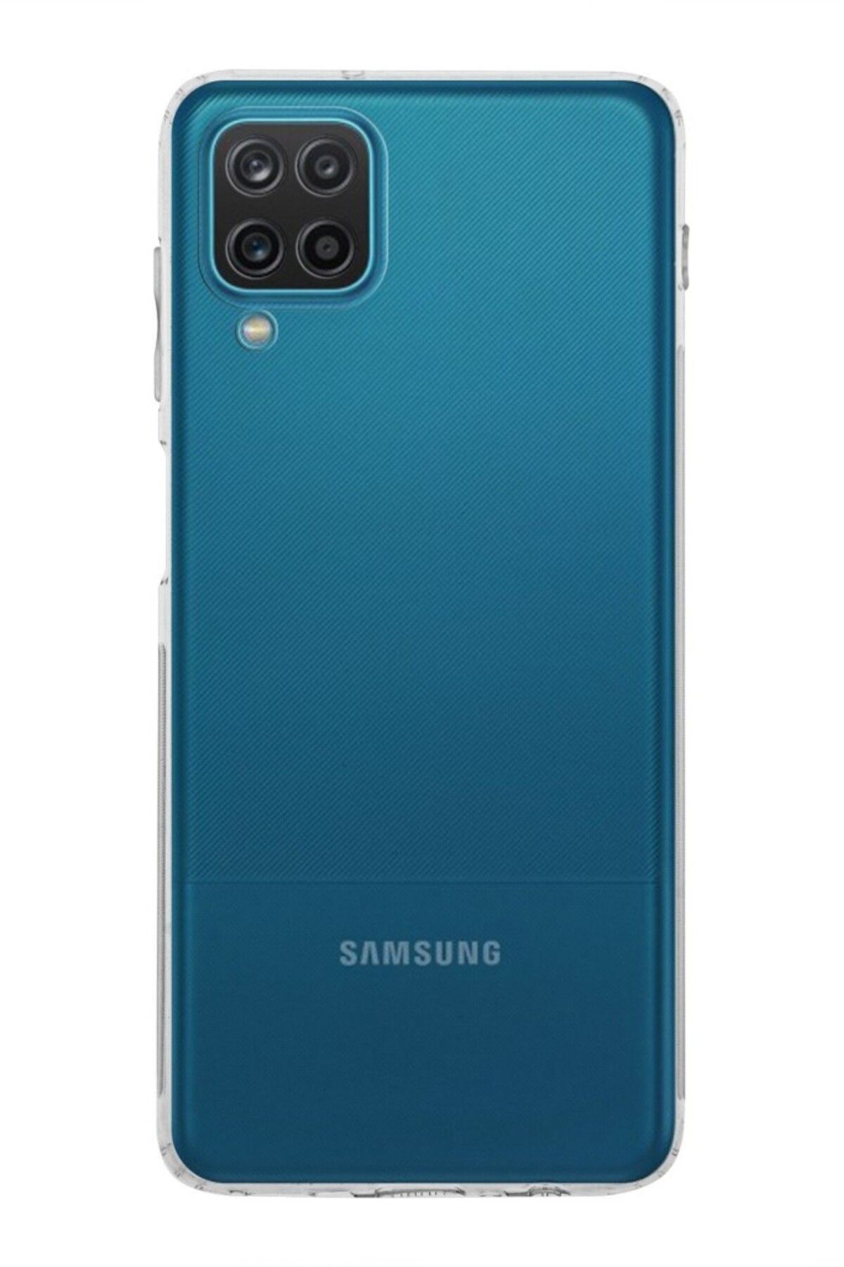 TezMax Samsung Galaxy A12 SM-A125F Uyumlu Kapak Kamera Korumalı Şarj Tıpalı Şeffaf Silikon Kılıf