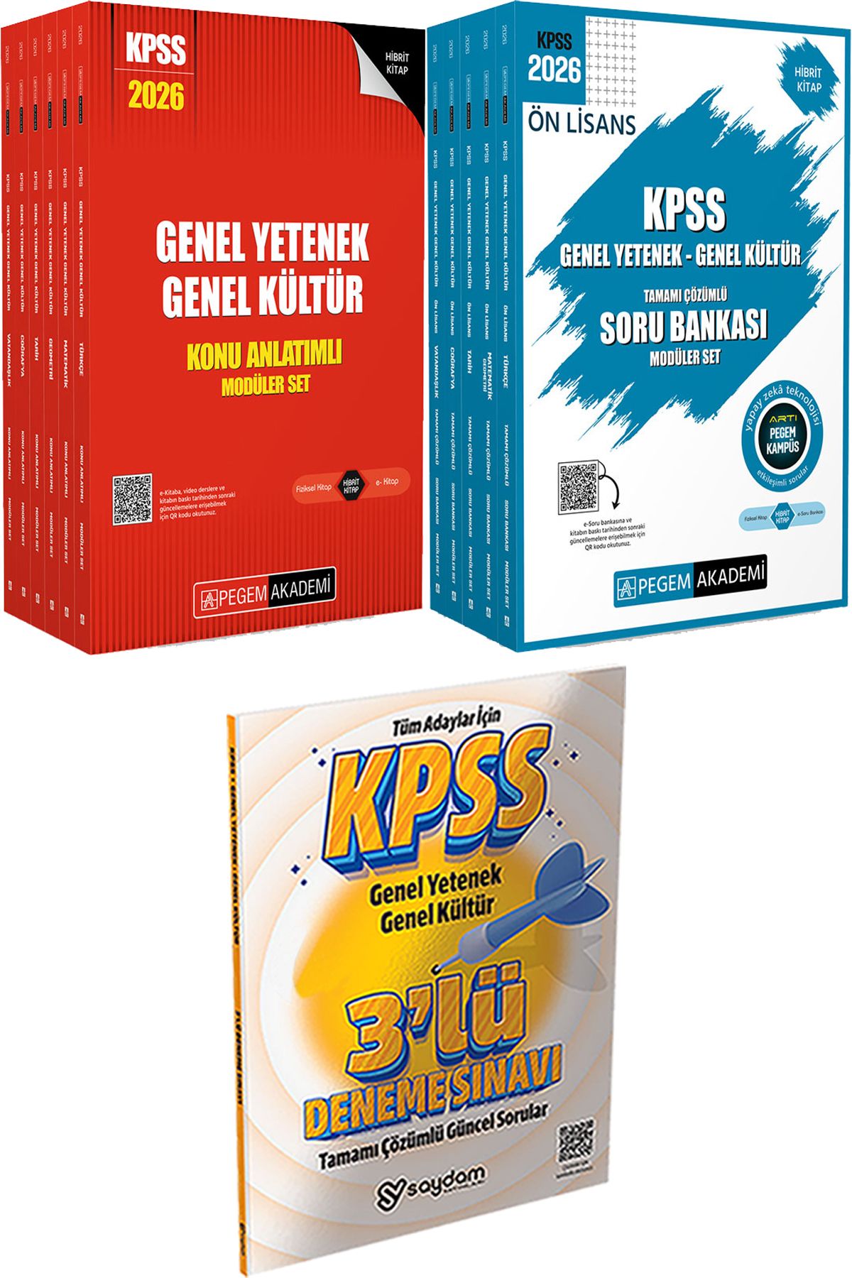 Pegem Akademi Yayıncılık 2026 KPSS Lisans Konu Anlatımlı Modüler Set - 2026 KPSS Ön Lisans Soru Modüler Set + 3 Deneme