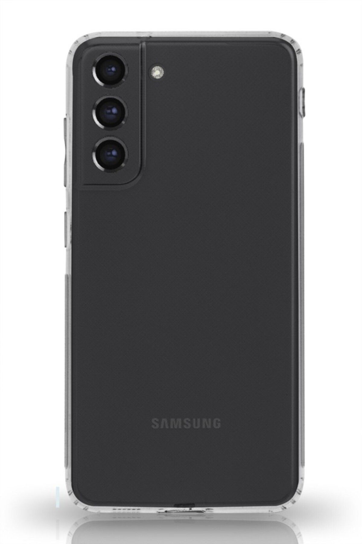 TezMax Samsung Galaxy S21 FE 5G SM-G990E Uyumlu Kapak Kamera Korumalı Şarj Tıpalı Şeffaf Silikon Kılıf