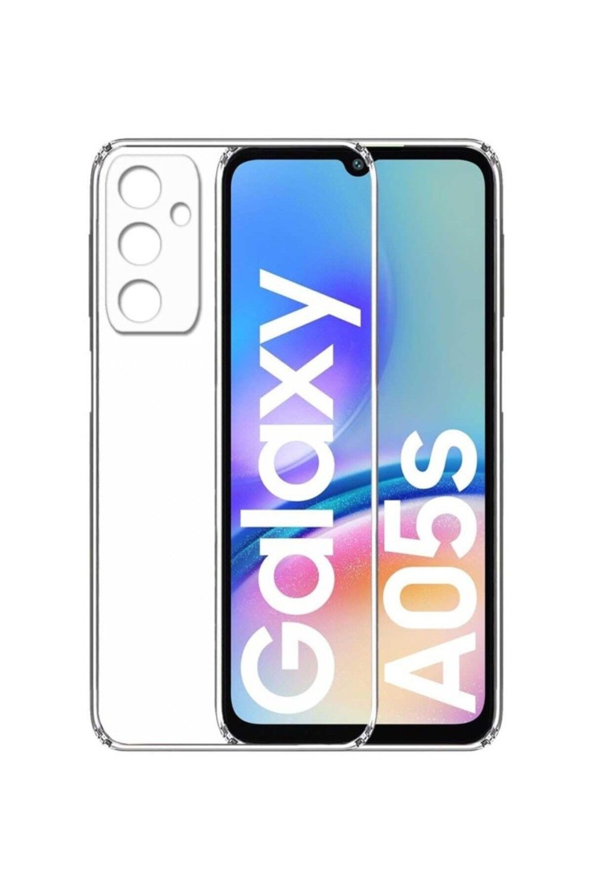 TezMax Samsung Galaxy A05s SM-A057F Uyumlu Kapak Kamera Korumalı Şarj Tıpalı Şeffaf Silikon Kılıf