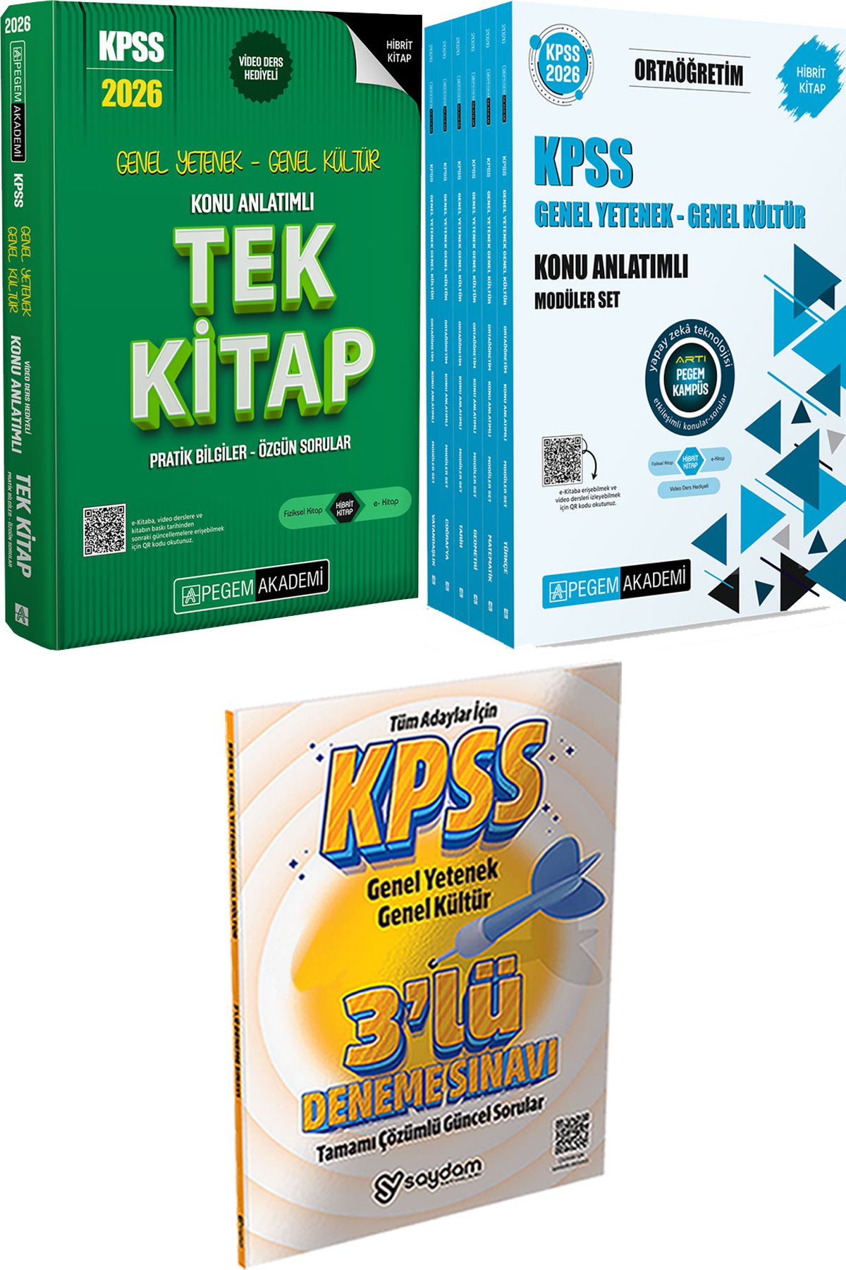 Pegem Akademi Yayıncılık 2026 KPSS Konu Anlatımlı Tek Kitap - 2026 KPSS Ortaöğretim Konu Modüler Set + 3 Deneme