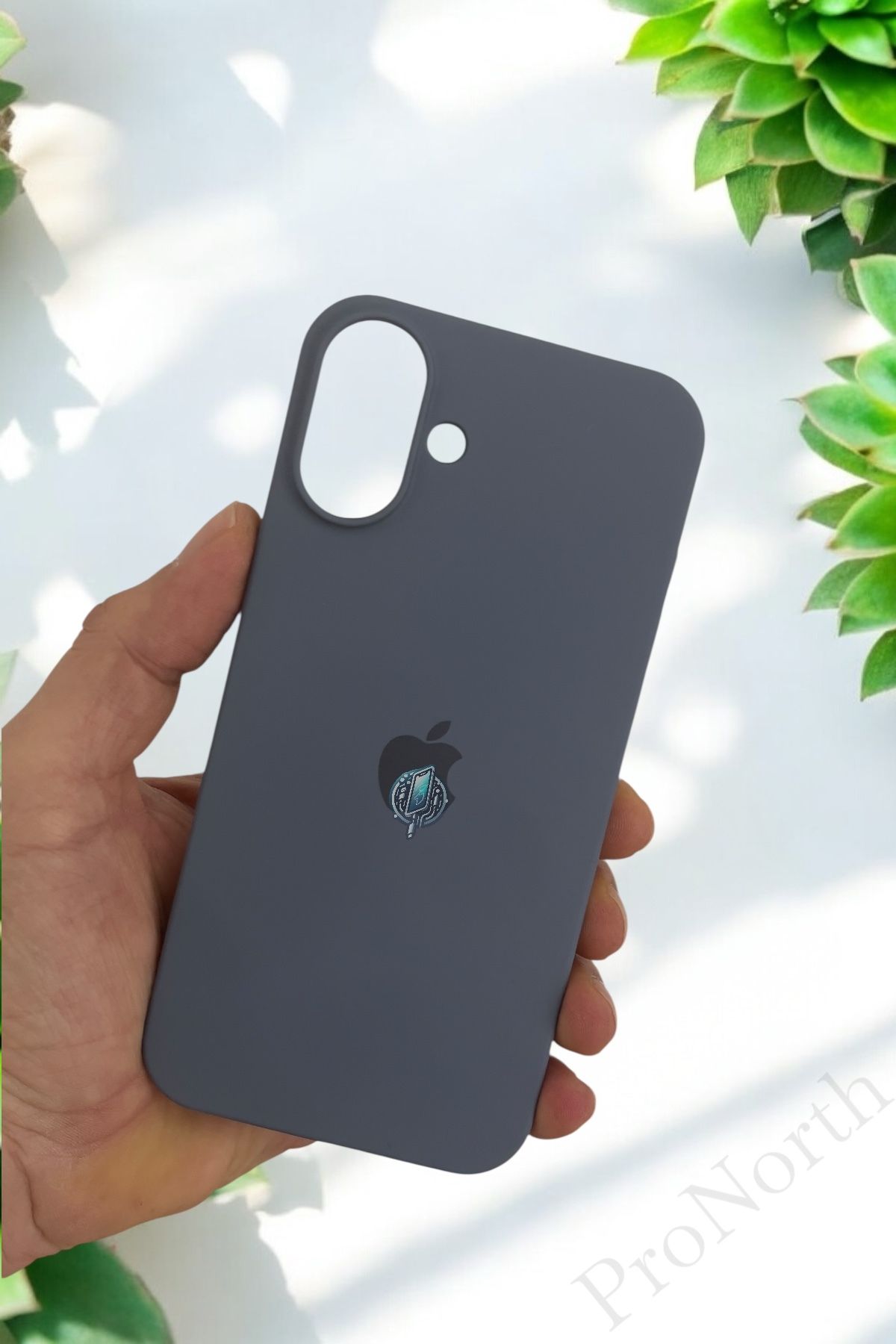 ProNorth Apple Iphone 16 Plus Uyumlu Kılıf Logolu Lansman Soft Yumuşak Içi Kadife Silikon Kapak