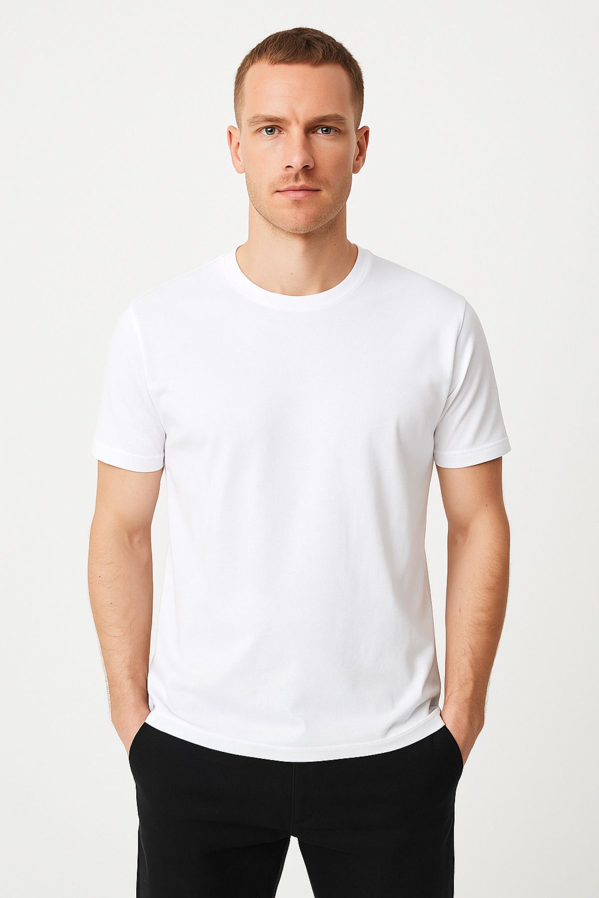 rmys Pamuklu Bisiklet Yaka Erkek T-Shirt