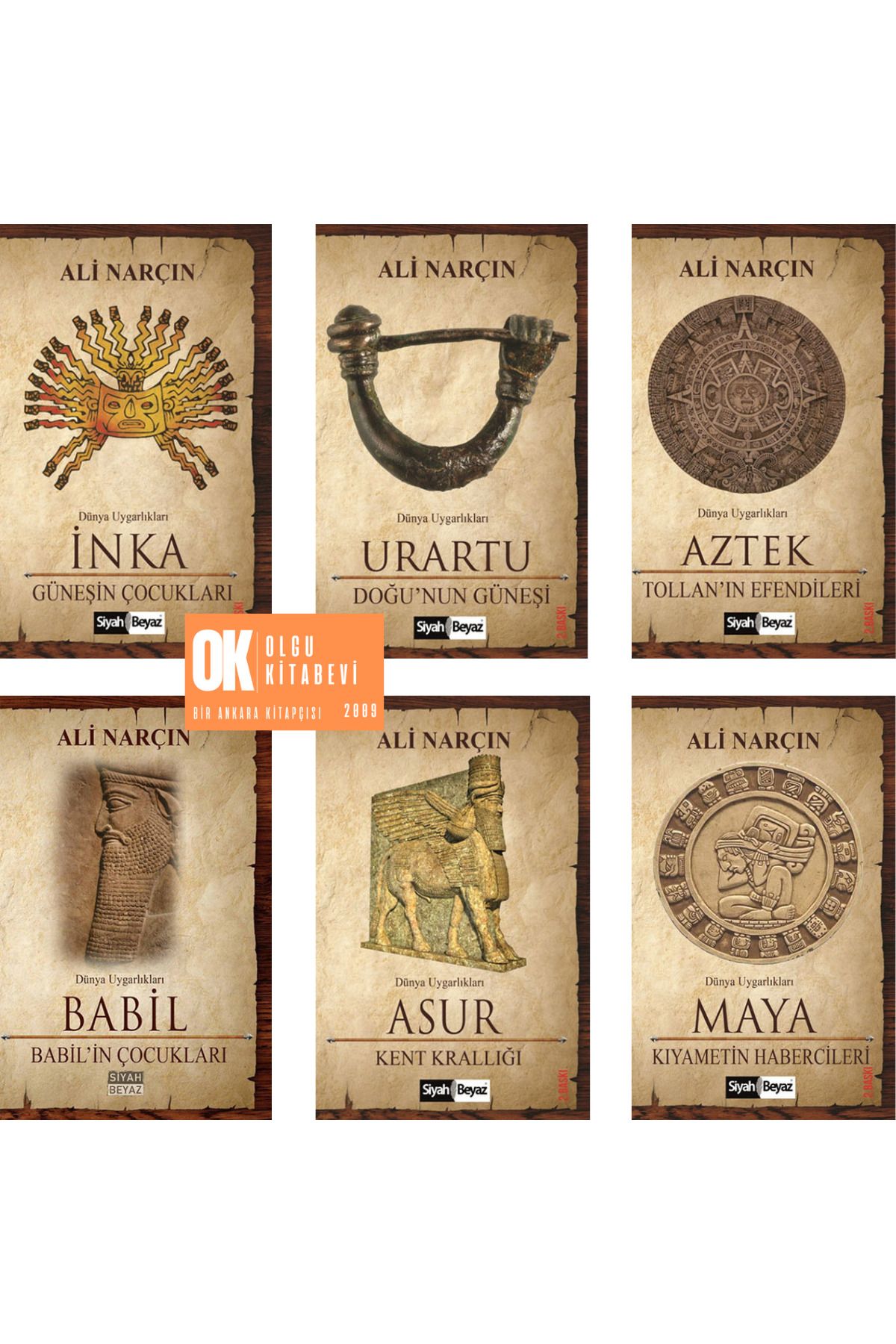 Siyah Beyaz Yayınları Aztek - Babil - Urartu - İnka - Maya - Asur / 6 kitap set - Ali Narçın