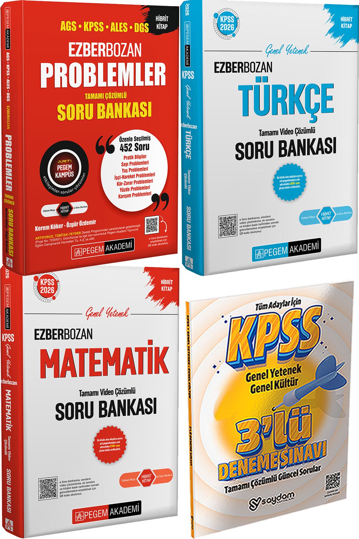 Pegem Akademi Yayıncılık Ezberbozan Problemler Çözümlü Soru - Ezberbozan Türkçe Matematik Çözümlü Soru + 3 Deneme