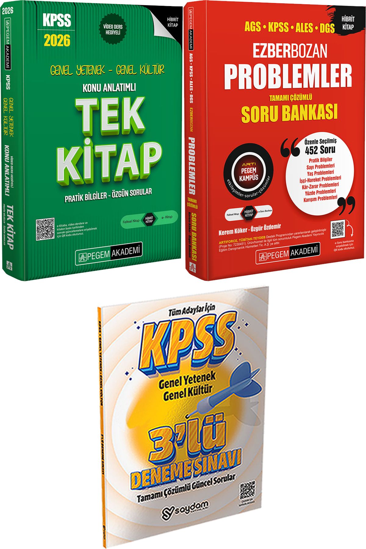 Pegem Akademi Yayıncılık 2026 KPSS Konu Anlatımlı Tek Kitap - Ezberbozan Problemler Çözümlü Soru + 3 Deneme Hediye