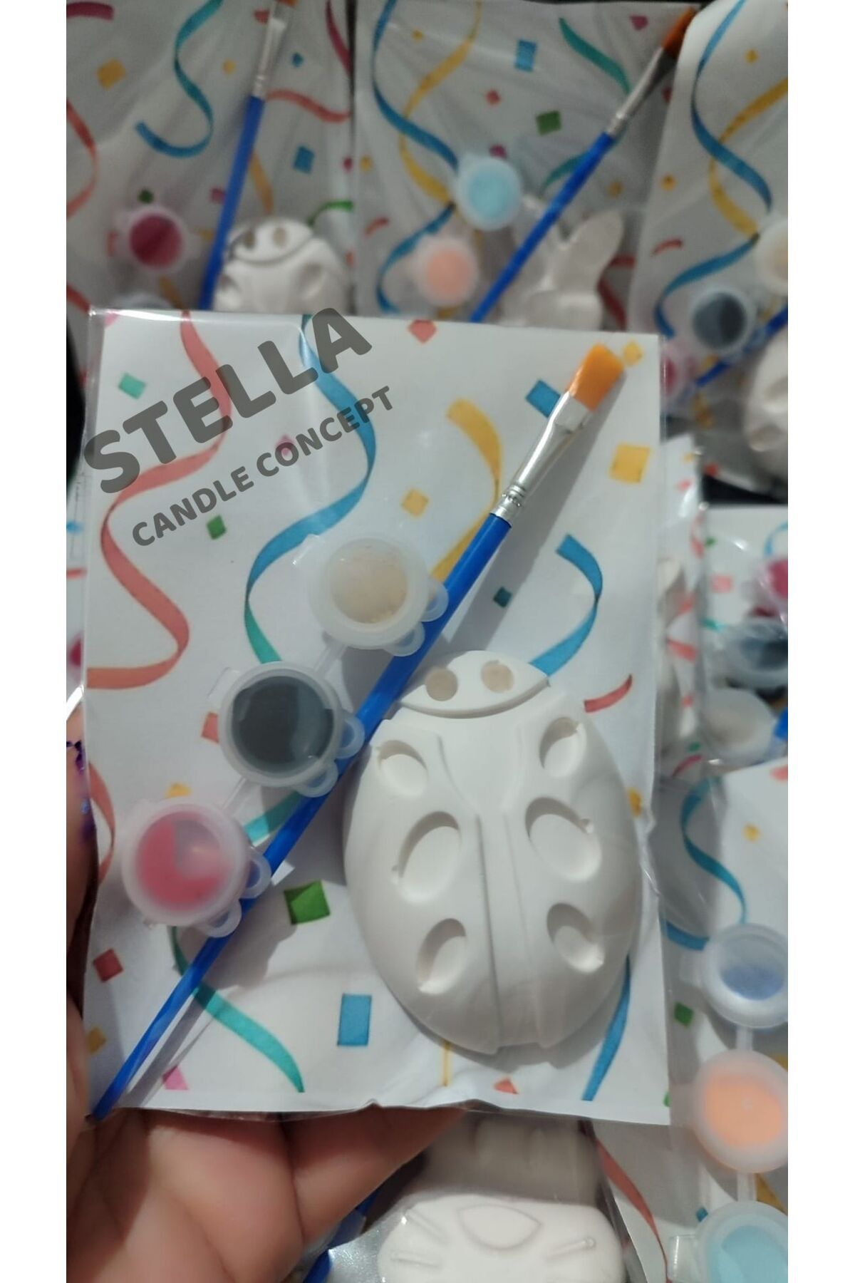STELLA CANDLE WORKSHOP UĞUR BÖCEĞİ / boyayın seti, kendin yap, dıy, doğum günü hediyesi, tatil hediyesi, 10 ADET
