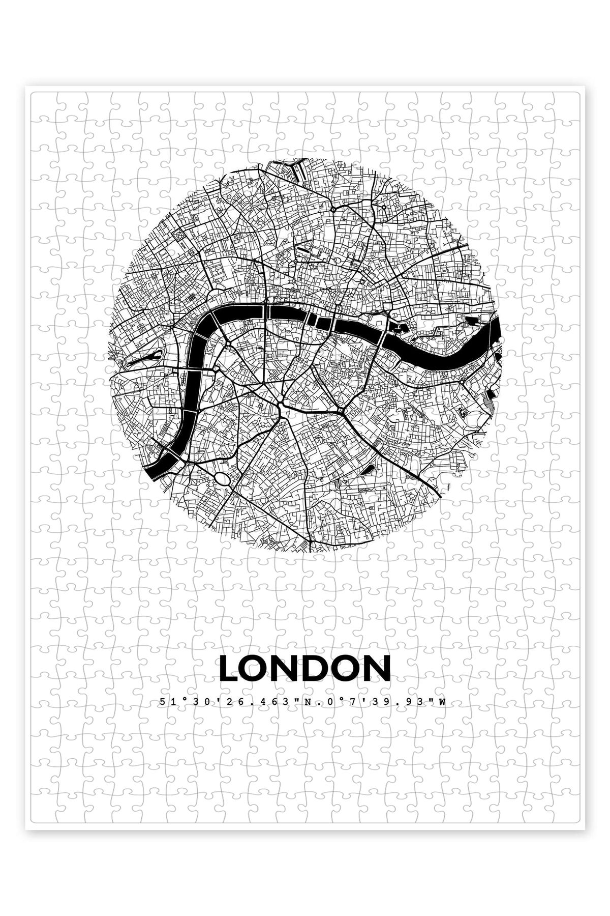 Jeronkarji Londra Şehir Haritası V 500 Parça Puzzle Yapboz Şehir Manzara Temalı Hobilik