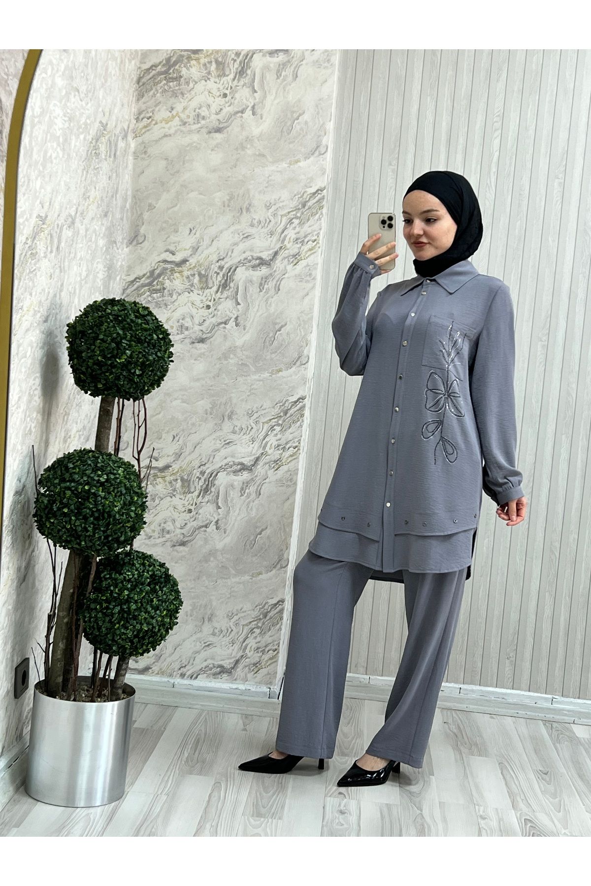 Mkstore Mk taş detaylı ikili takım
