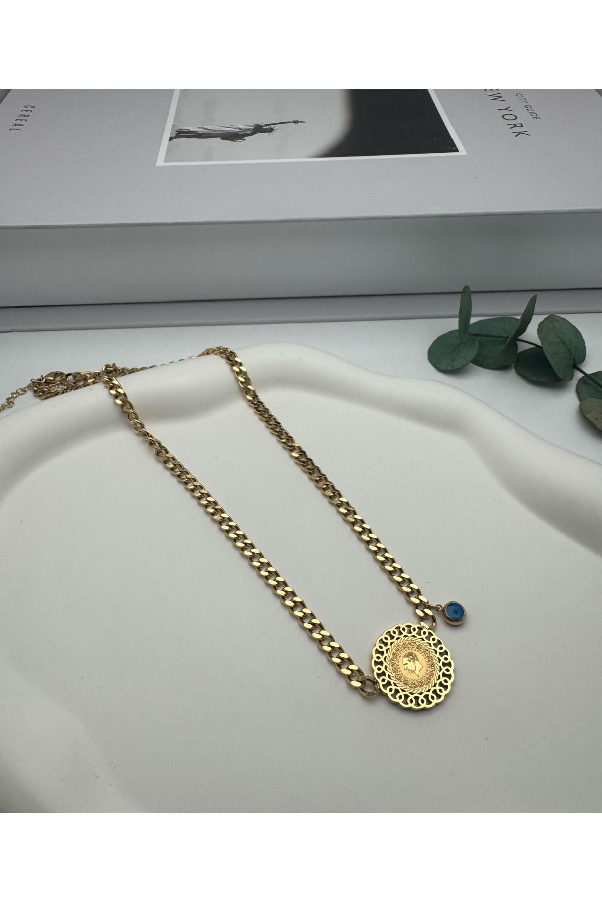Pİ GLOBAL Çeyrekli Kolye (GOLD) 010608