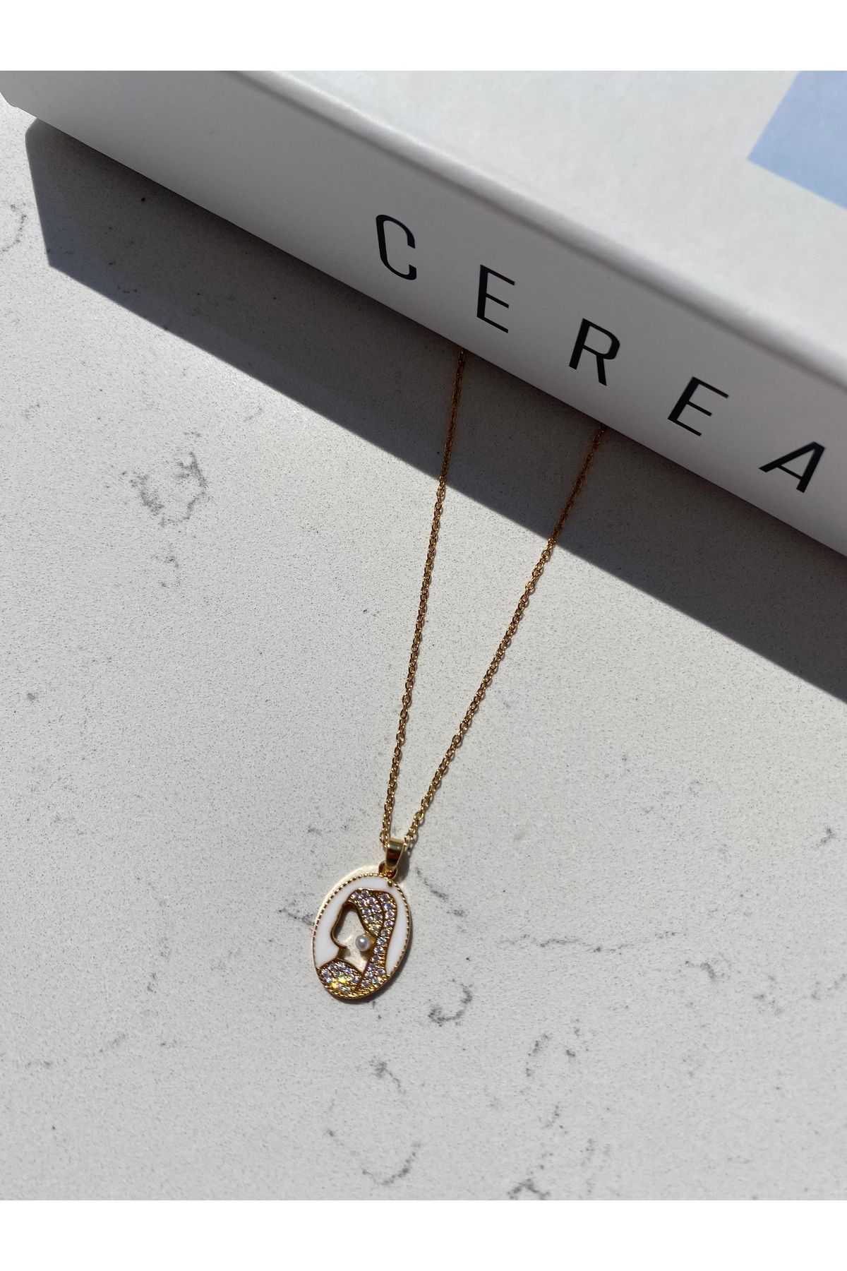 shop Çelik kolye , inci detaylı kadın kolye