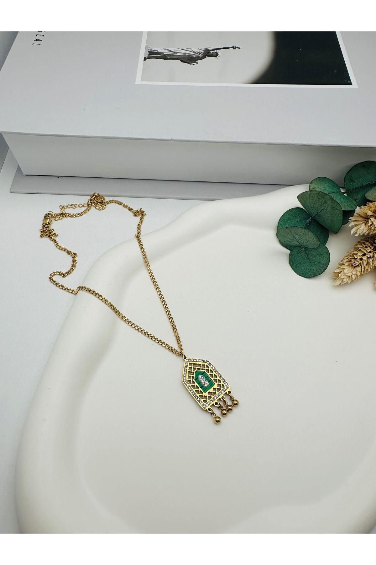 nerede bulurum Çelik kolye (Gold) 0106106