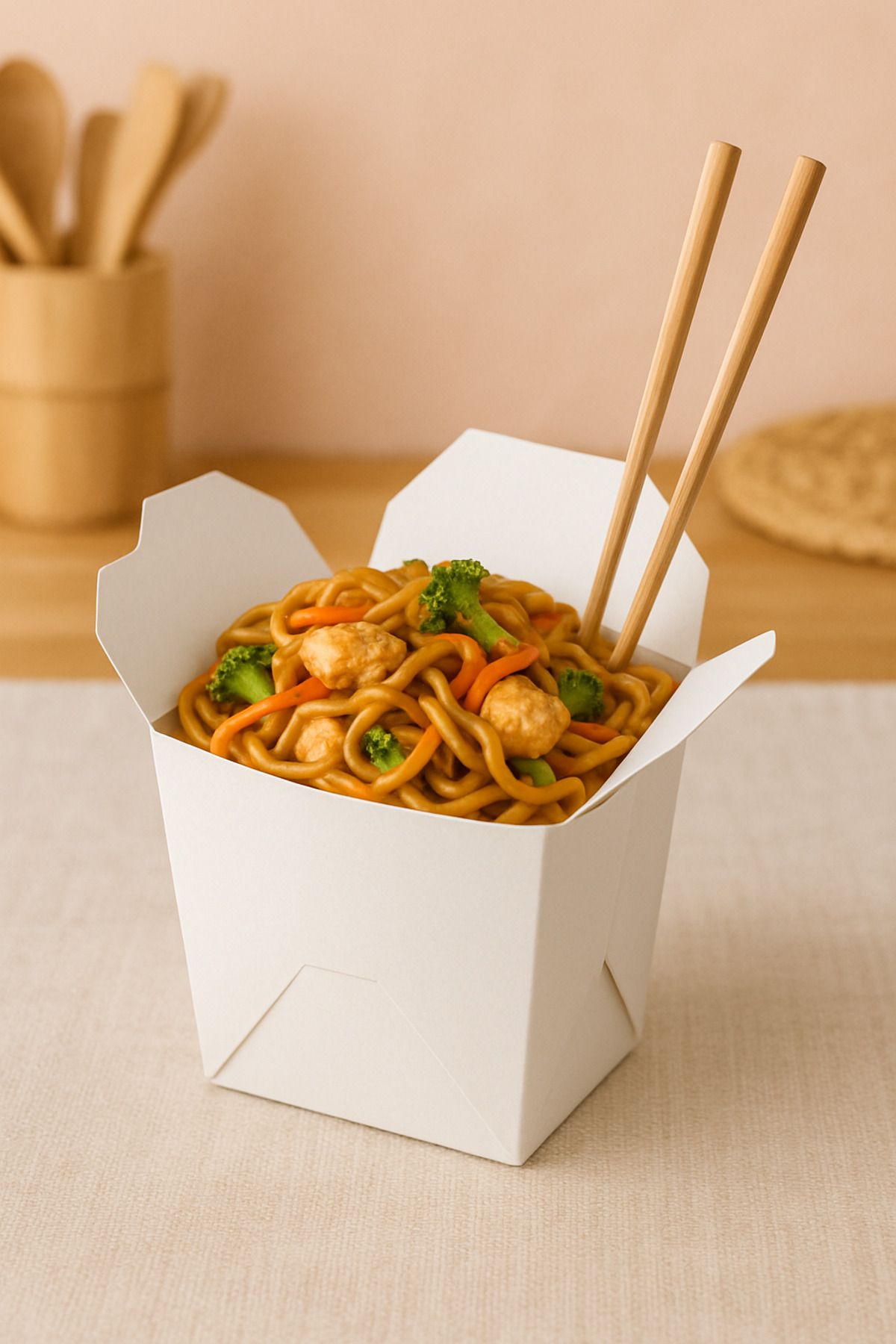 dandeliondesign Noodle Kutusu - 50 Adet Tek Kullanımlık Karton Noodle Kutusu