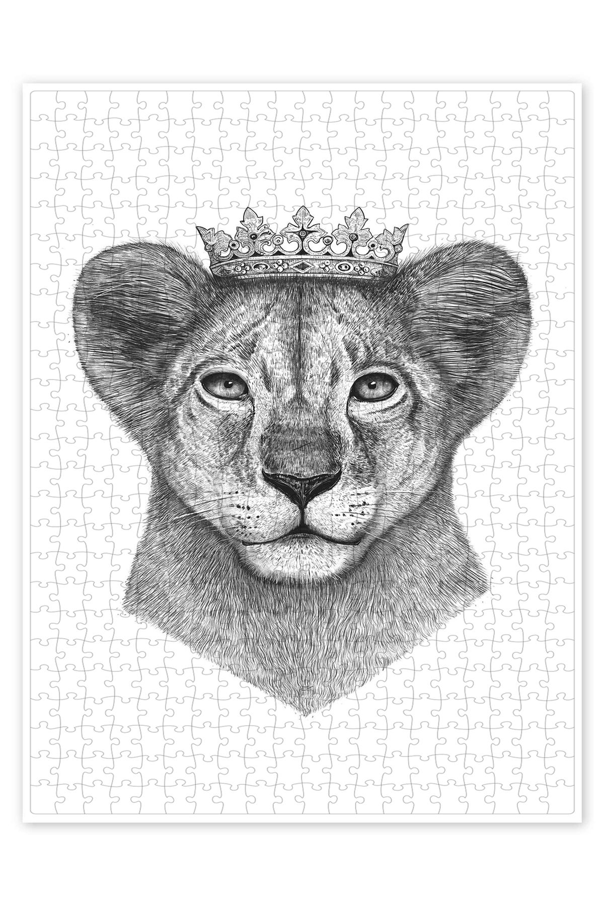 Jeronkarji Aslan Prens 500 Parça Puzzle Yapboz Kedi Köpek Temalı Doğa ve Orman Hayvanları