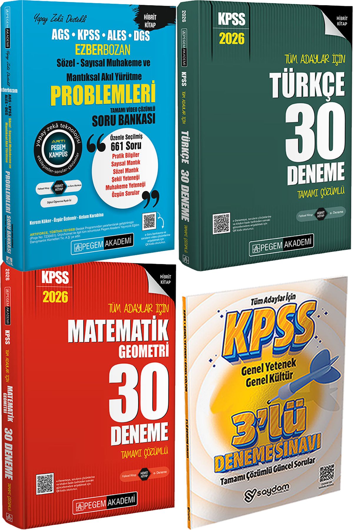 Pegem Akademi Yayıncılık Muhakeme Problemleri Soru - 2026 KPSS Türkçe Matematik 30 Deneme + 3 Deneme