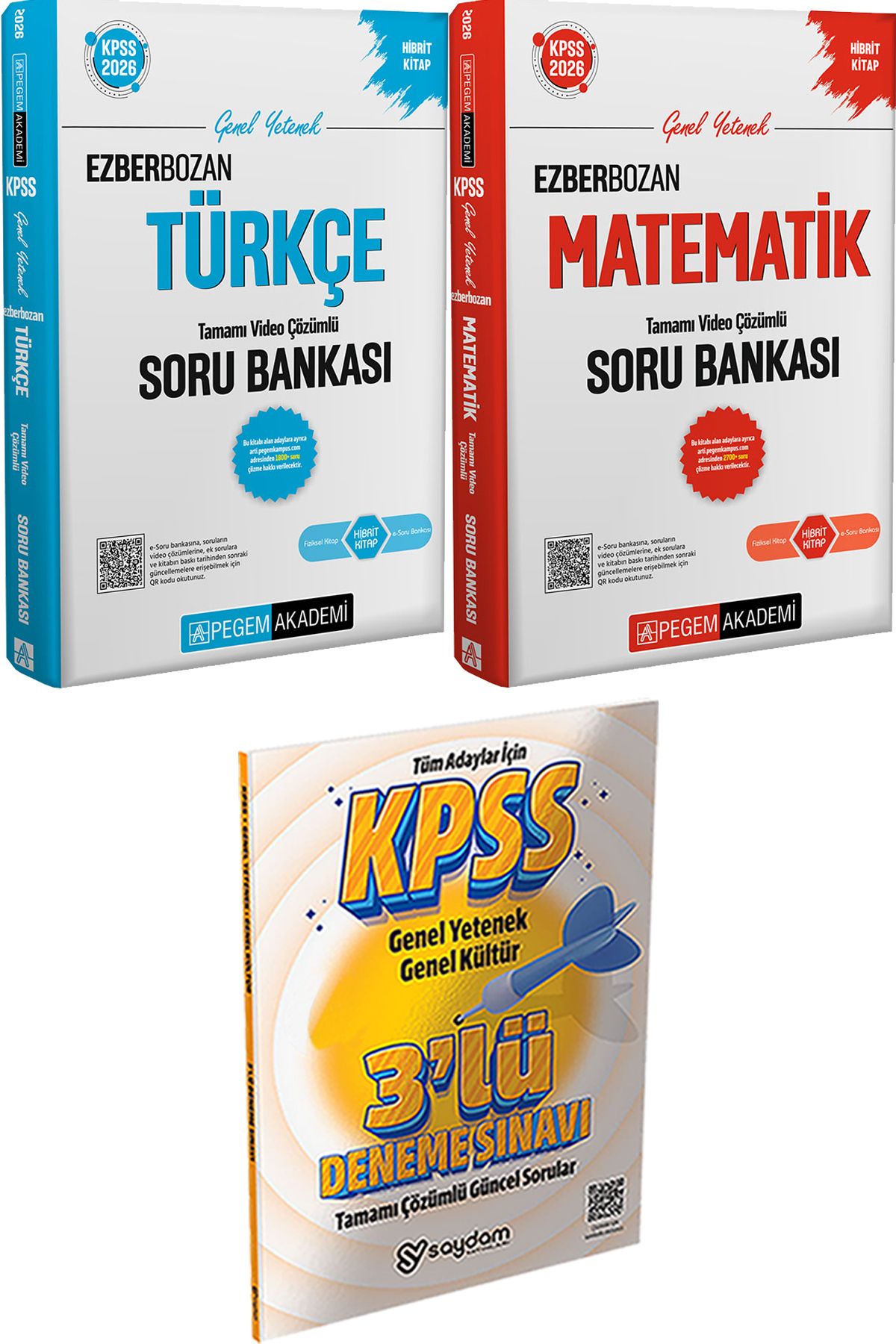 Pegem Akademi Yayıncılık Ezberbozan Türkçe Matematik Çözümlü Soru + 3 Deneme