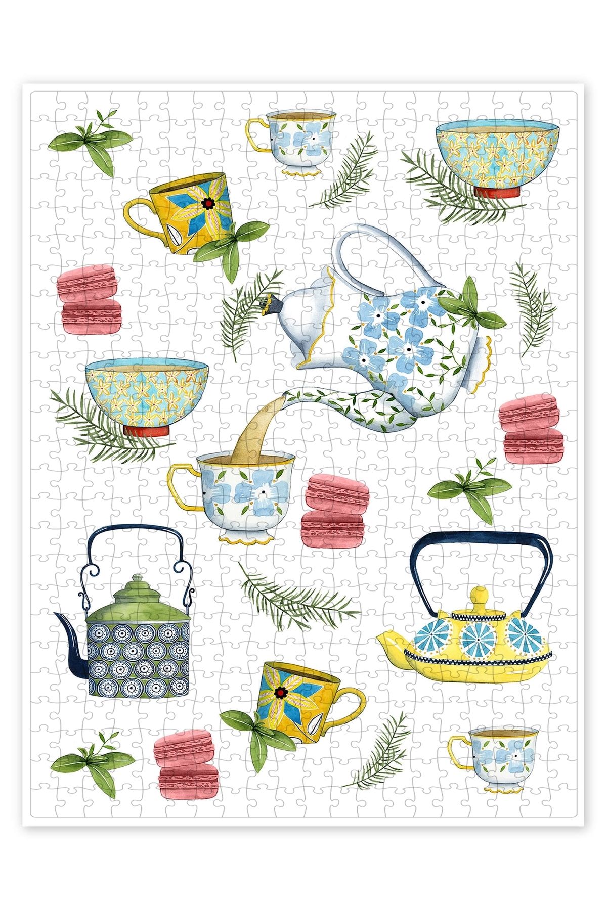 Jeronkarji Zevkli çay saati 500 Parça Puzzle Yapboz Mutfak Temalı Yetişkinler için