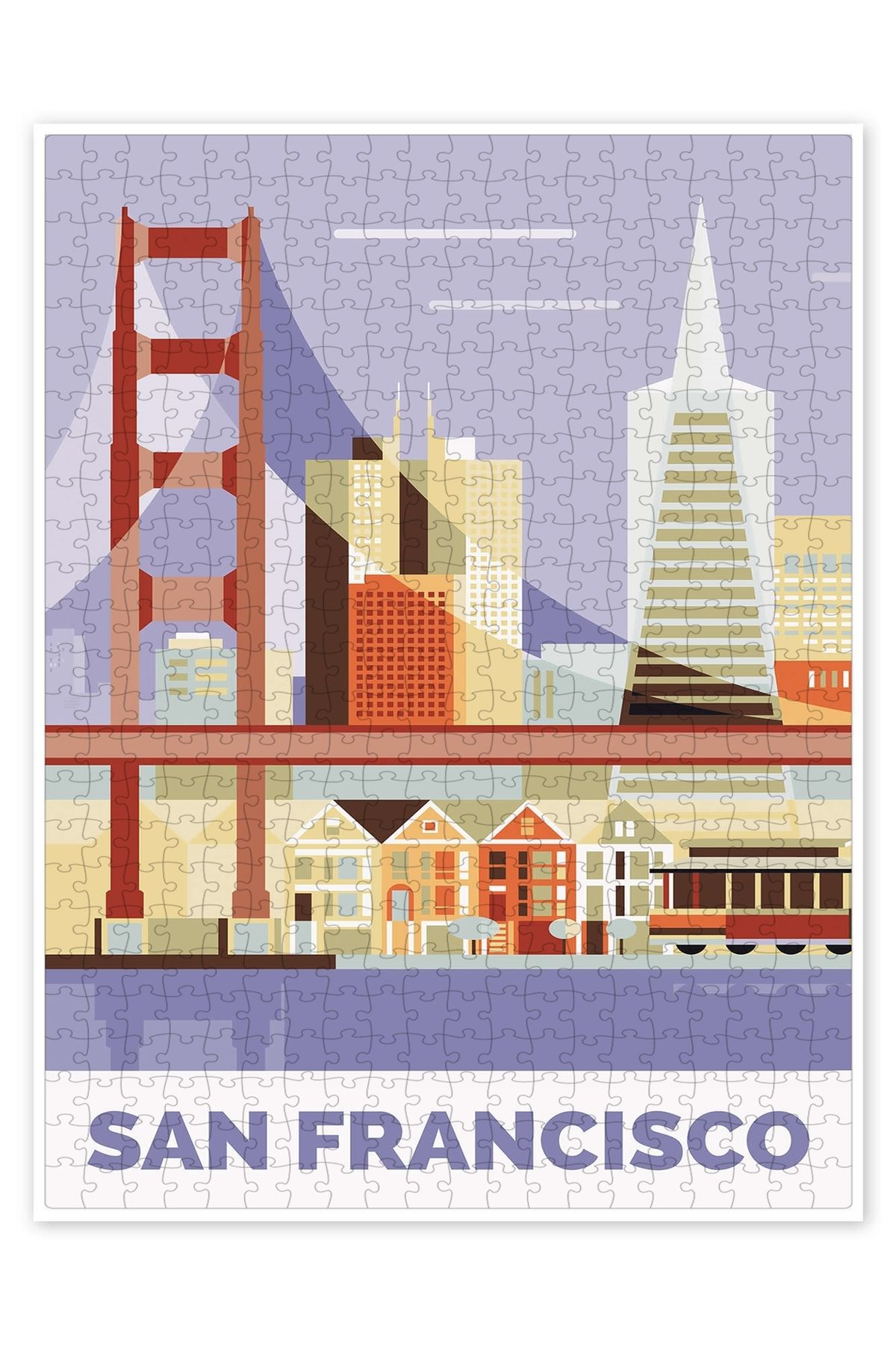 Jeronkarji golden gate köprüsü 500 Parça Puzzle Yapboz Şehir Manzara Temalı Hobilik