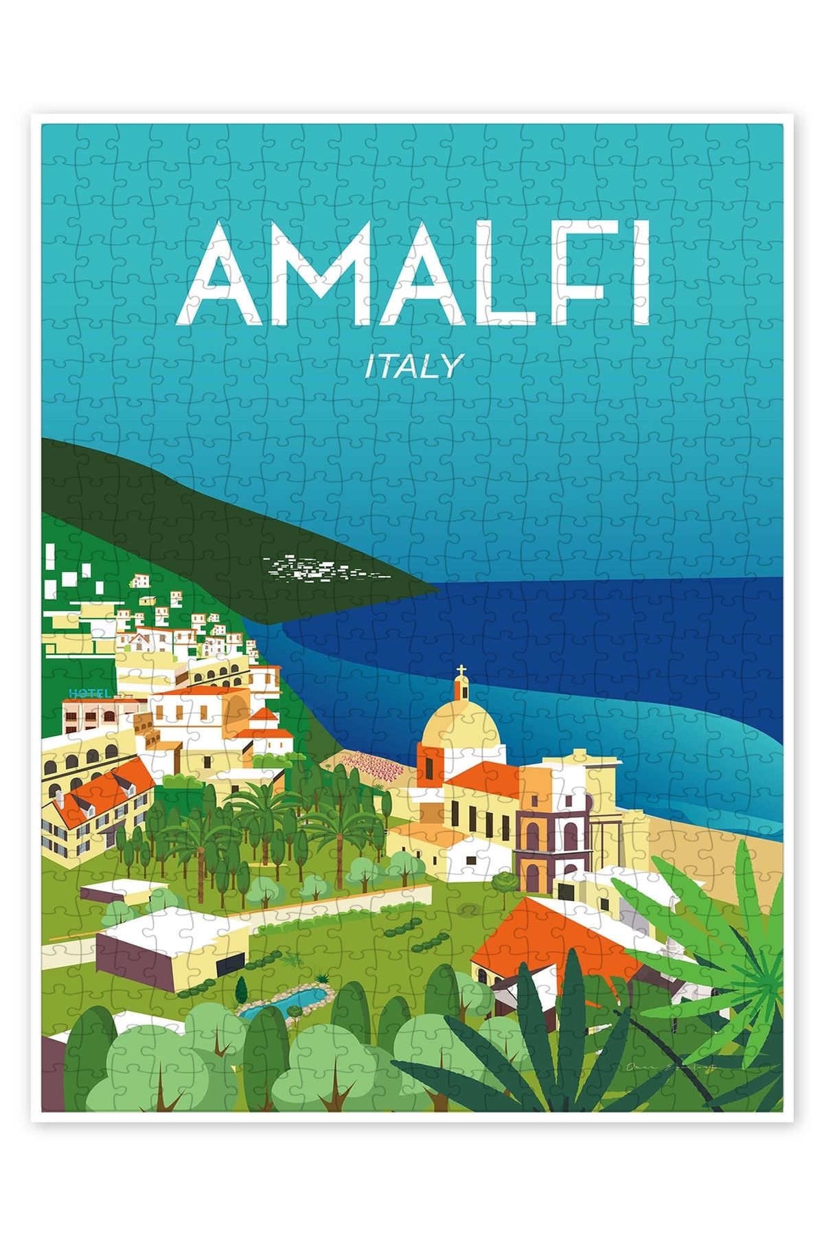 Jeronkarji Amalfi 500 Parça Puzzle Yapboz Şehir Manzara Temalı Hobilik