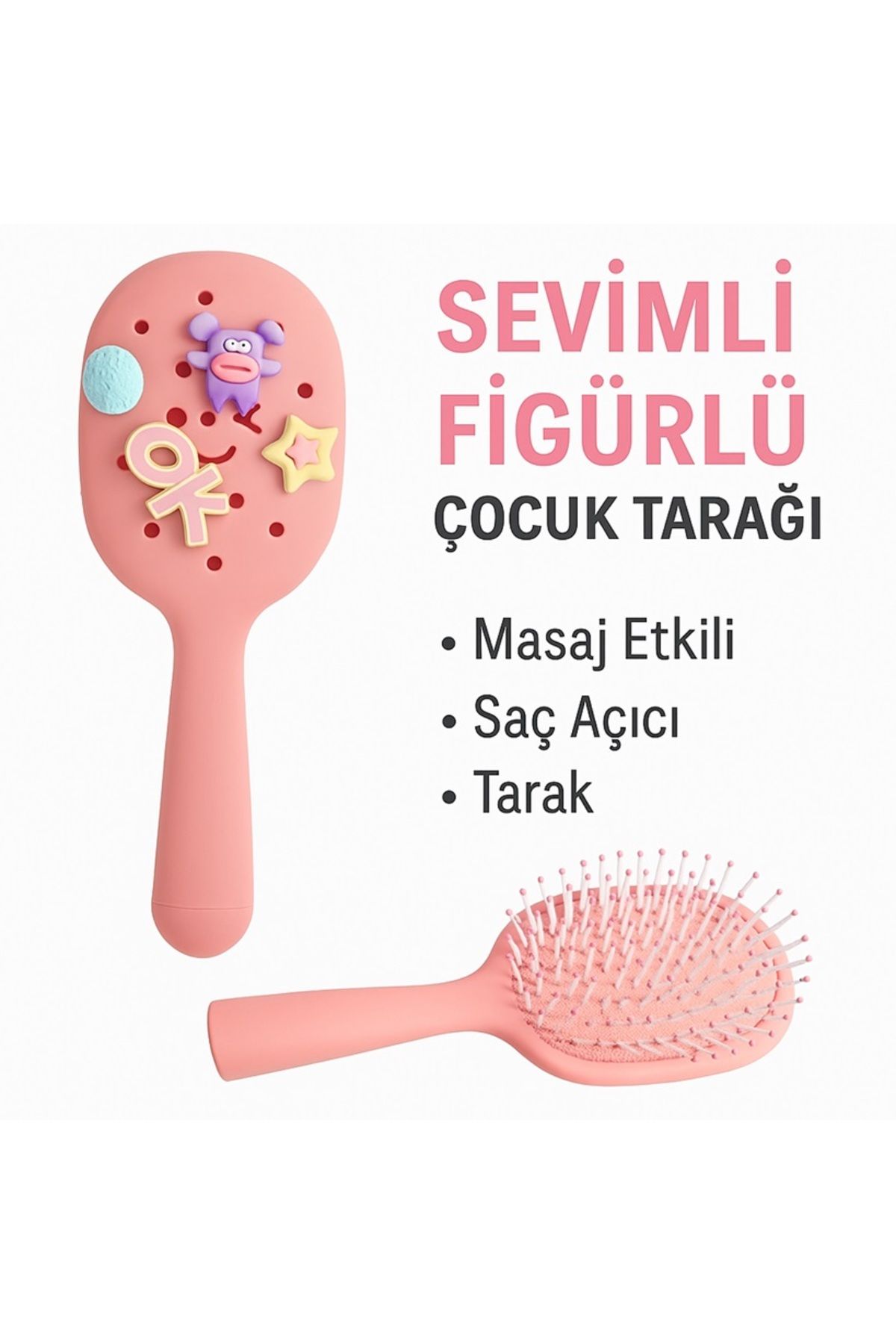 keyfisepet en keyifli sepet Sevimli Figürlü Çocuk Tarağı – Masaj Etkili Saç Açıcı Tarak