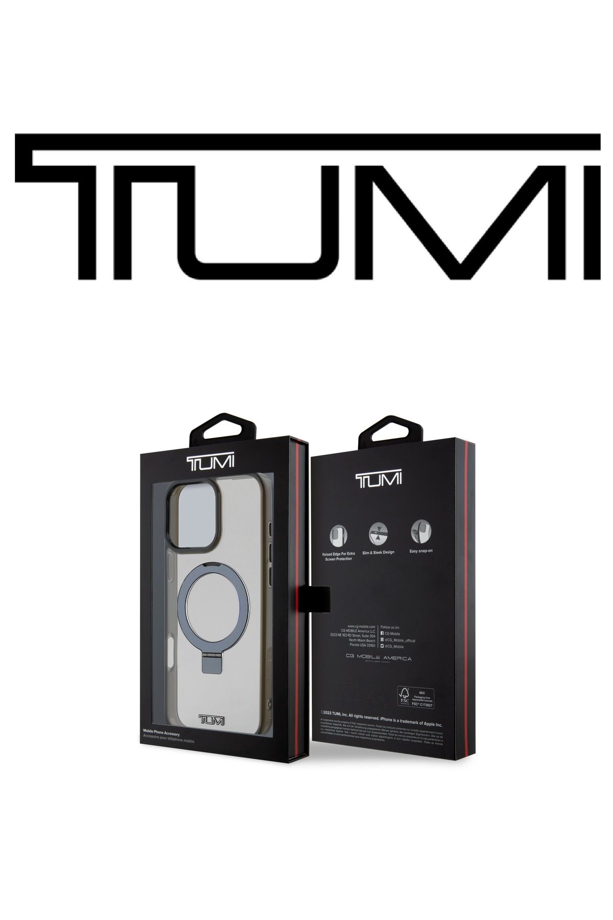 TUMI-كفر حماية شفاف لـ iPhone 16 Pro بدعم Mag Safe ومِسكة متعددة الاستخدامات بتصميم فرنسي من TUMI 8