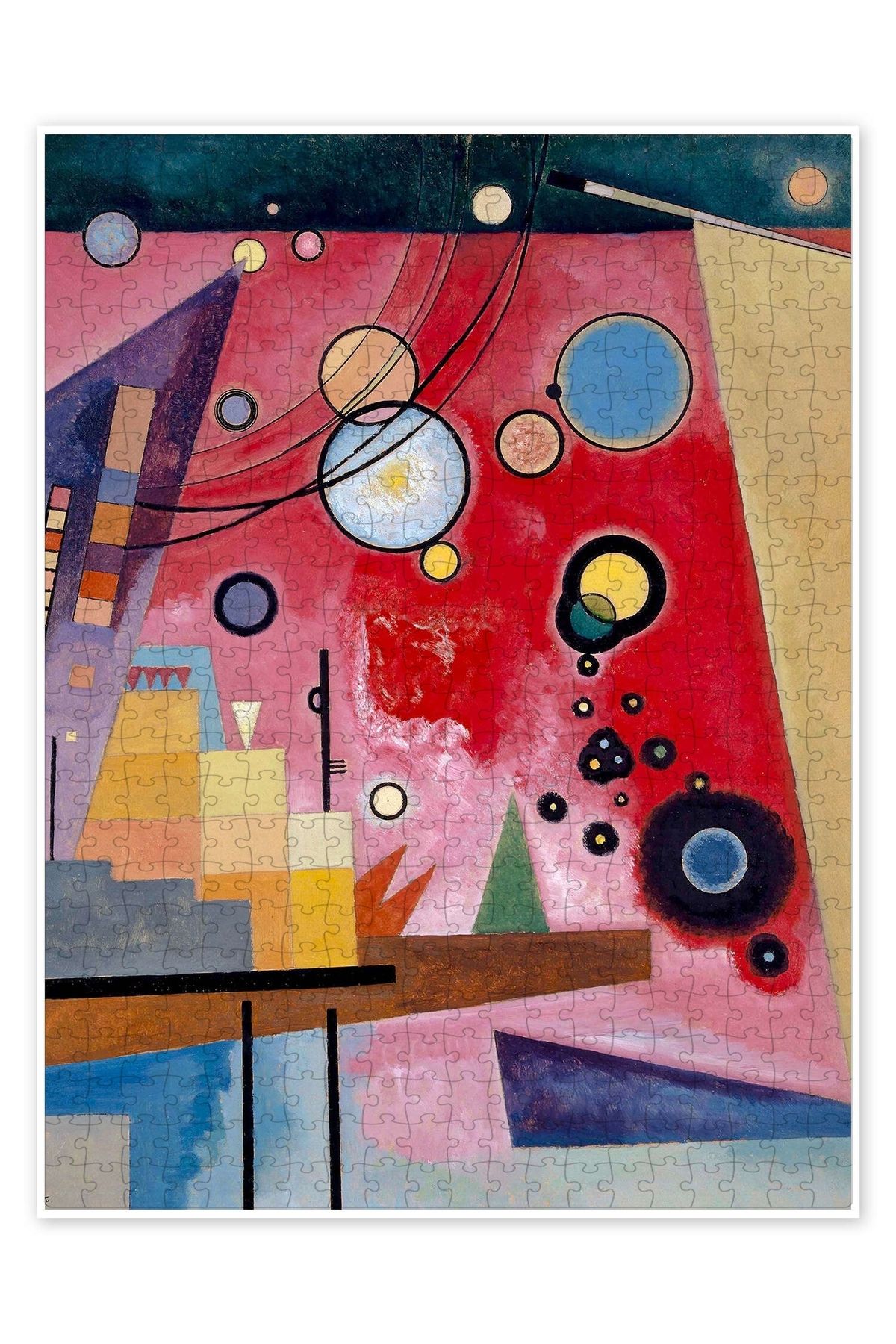 Jeronkarji Ağır kırmızı 500 Parça Puzzle Yapboz Bohem Soyut Sanat Temalı