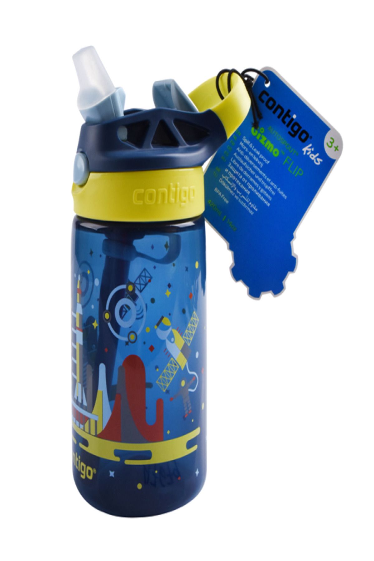 Contigo-Flip Kids Water Bottle with Angled Straw 3