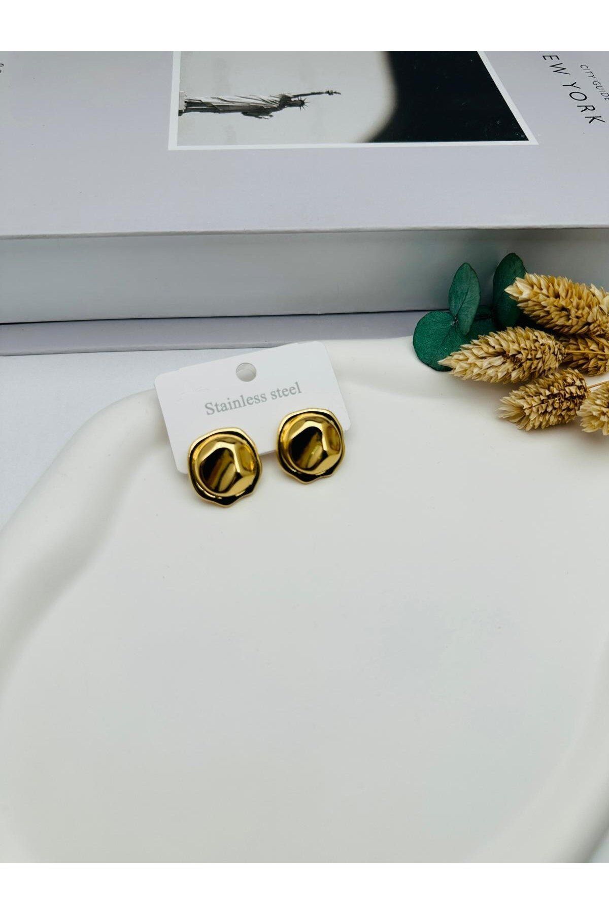 GLY ÇLKBİJUTERİ Çelik Küpe (Gold) Kp516