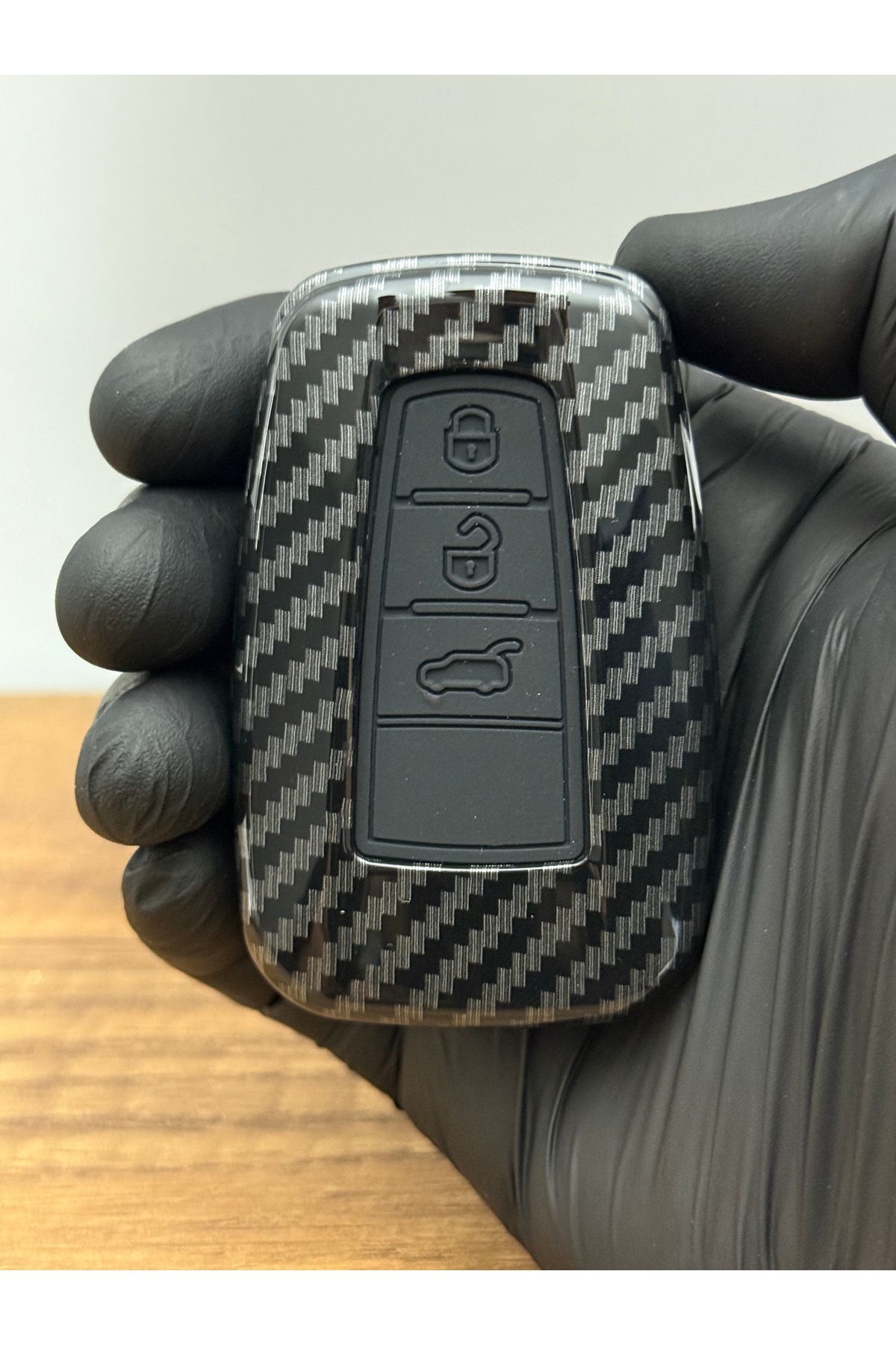 Luxe Aksesuarr Toyota Corolla - C-hr - Land Cruiser Smart 3 Düğmeli Karbon Fiber Anahtar Koruma Kaplama Kılıfı