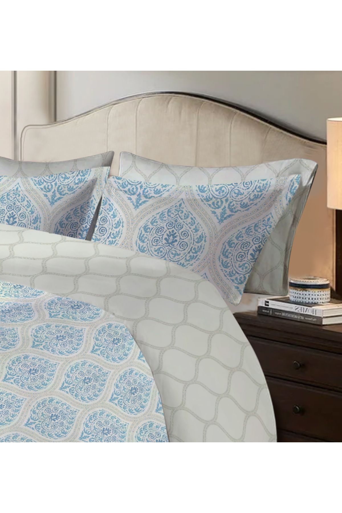 VARESSA-Farisa Multicolor Print Duvet Set, Single, Double, 5 Piece Set 3
