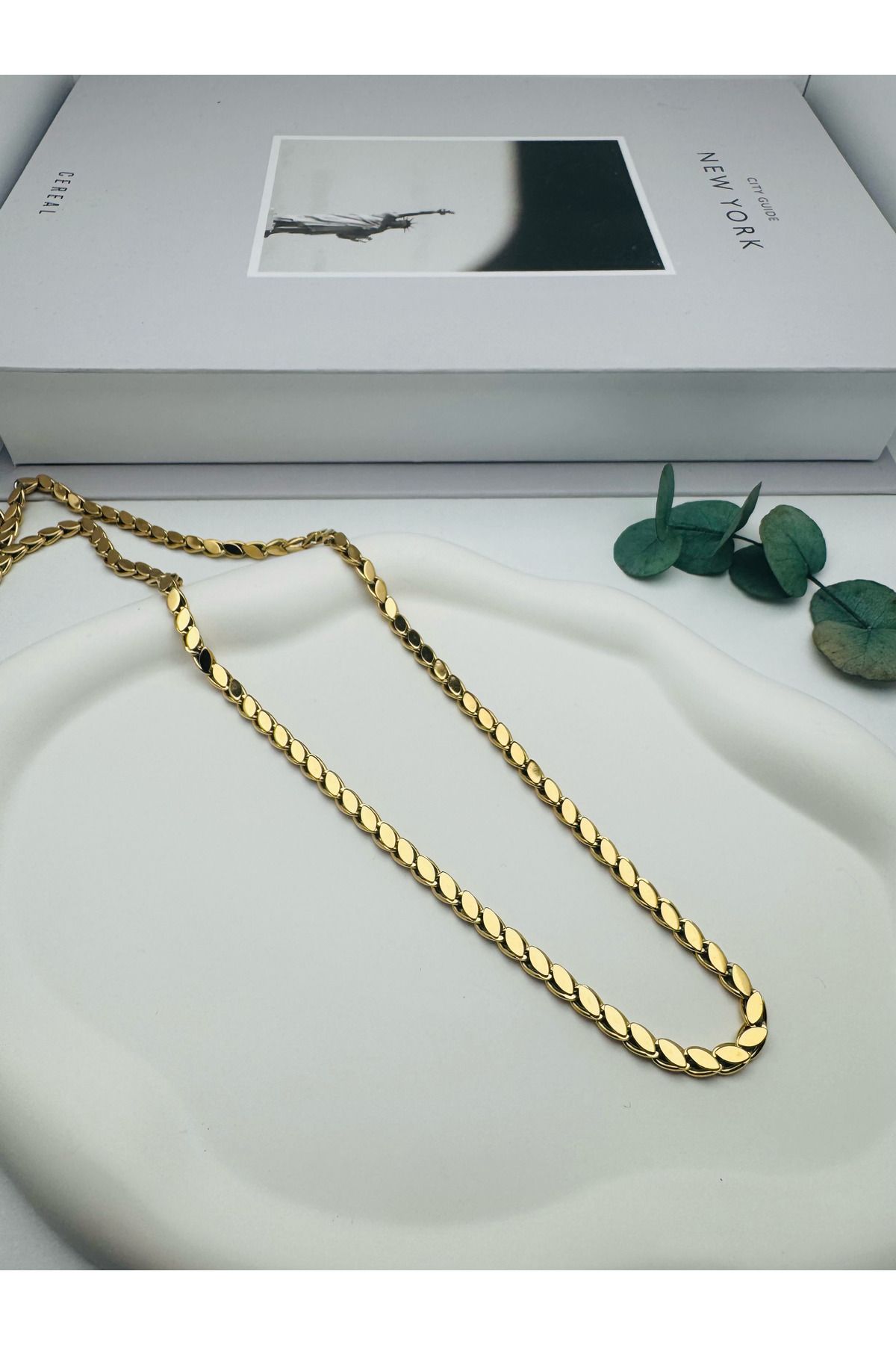HEDİYELANDY 60 Cm Arpa Çelik Kolye (Gold) 0106197
