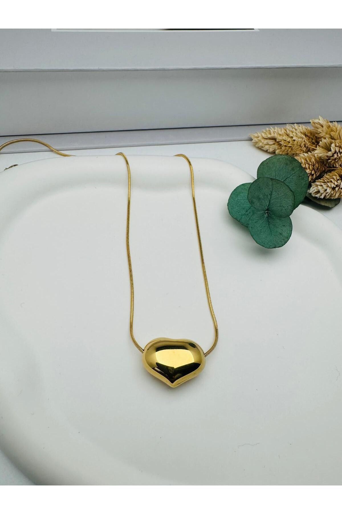 nerede bulurum Kalpli Çelik Kolye (Gold) 0106347