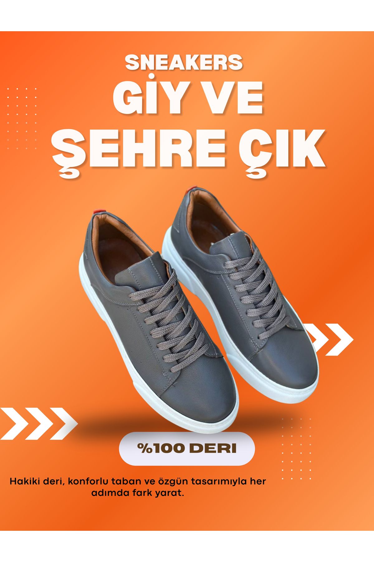shcenco Hakiki Deri Erkek Sneaker Ayakkabı – El İşçiliği ve Konforlu Taban