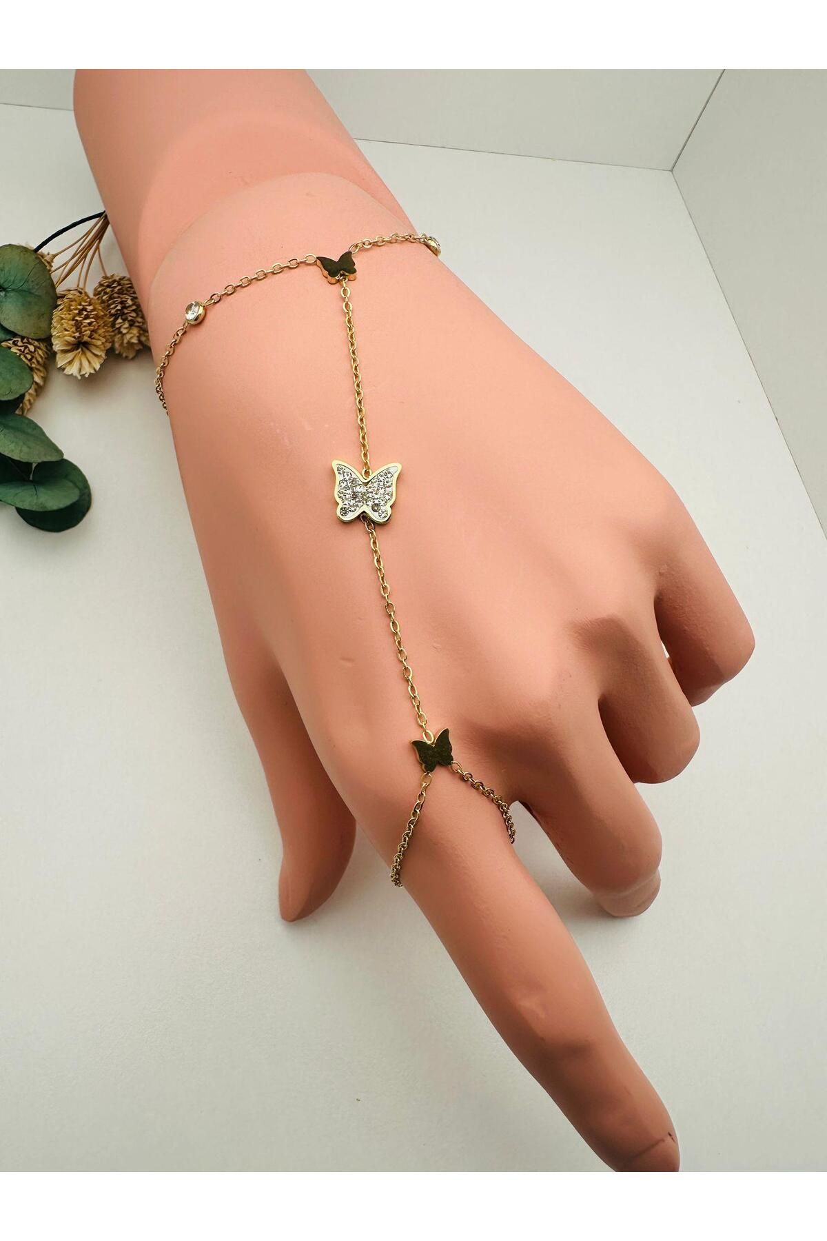 GLY ÇLKBİJUTERİ Kelebek Detaylı Çelik Şahmeran (Gold) Şh 5336