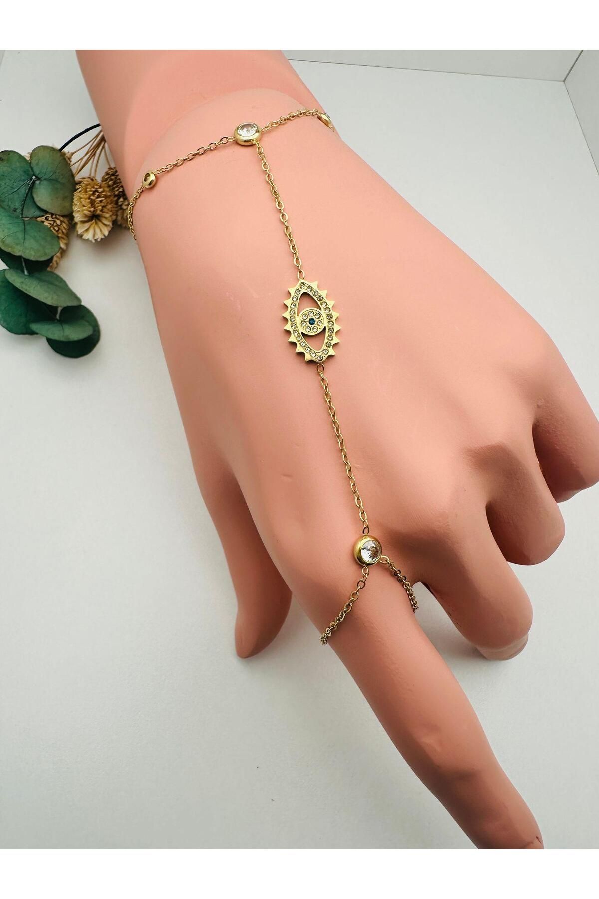 GLY ÇLKBİJUTERİ Göz Detaylı Çelik Şahmeran (Gold) Şh 5339