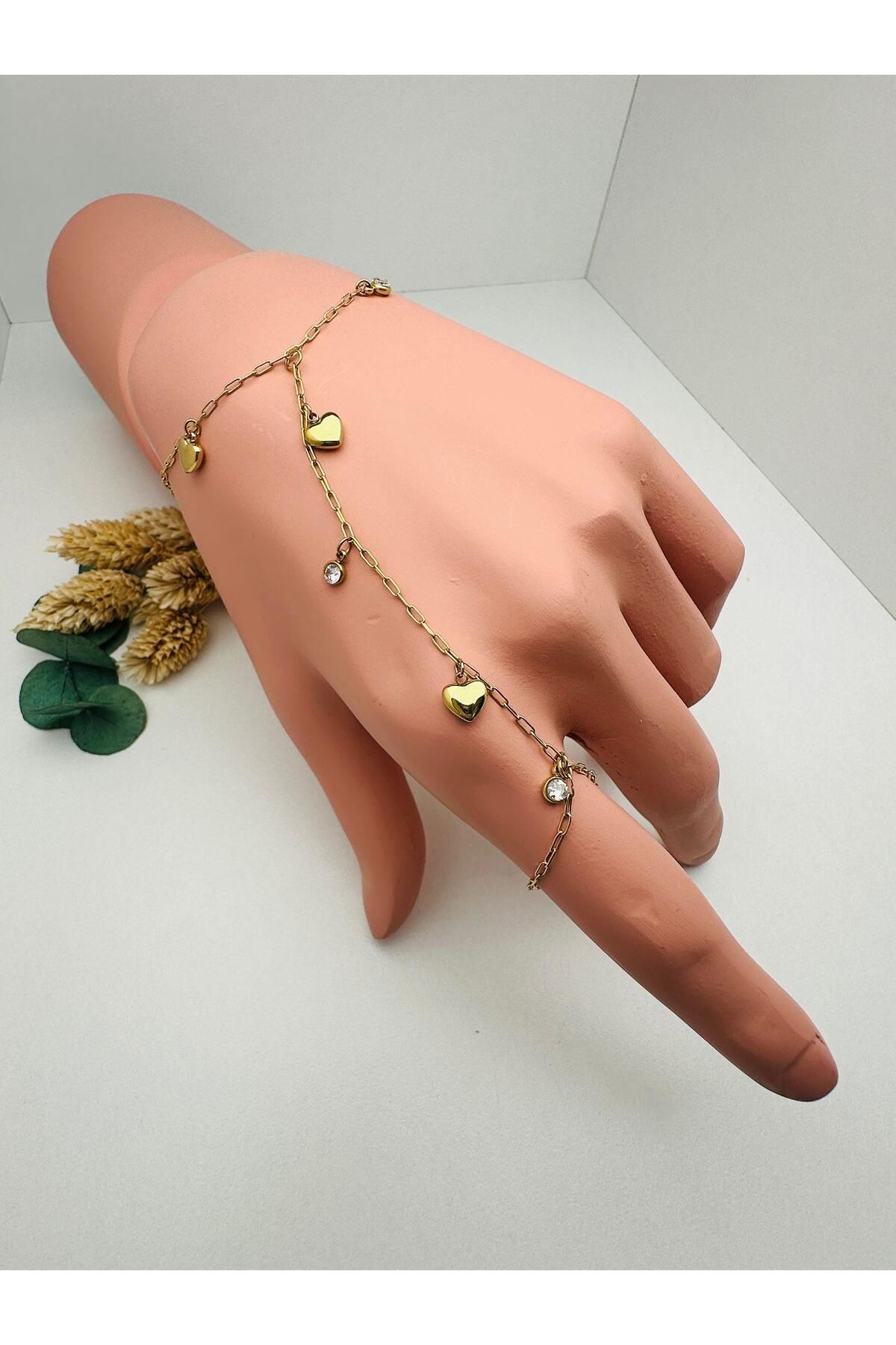 GLY ÇLKBİJUTERİ Kalp Detaylı Çelik Şahmeran (Gold) Şh 5328
