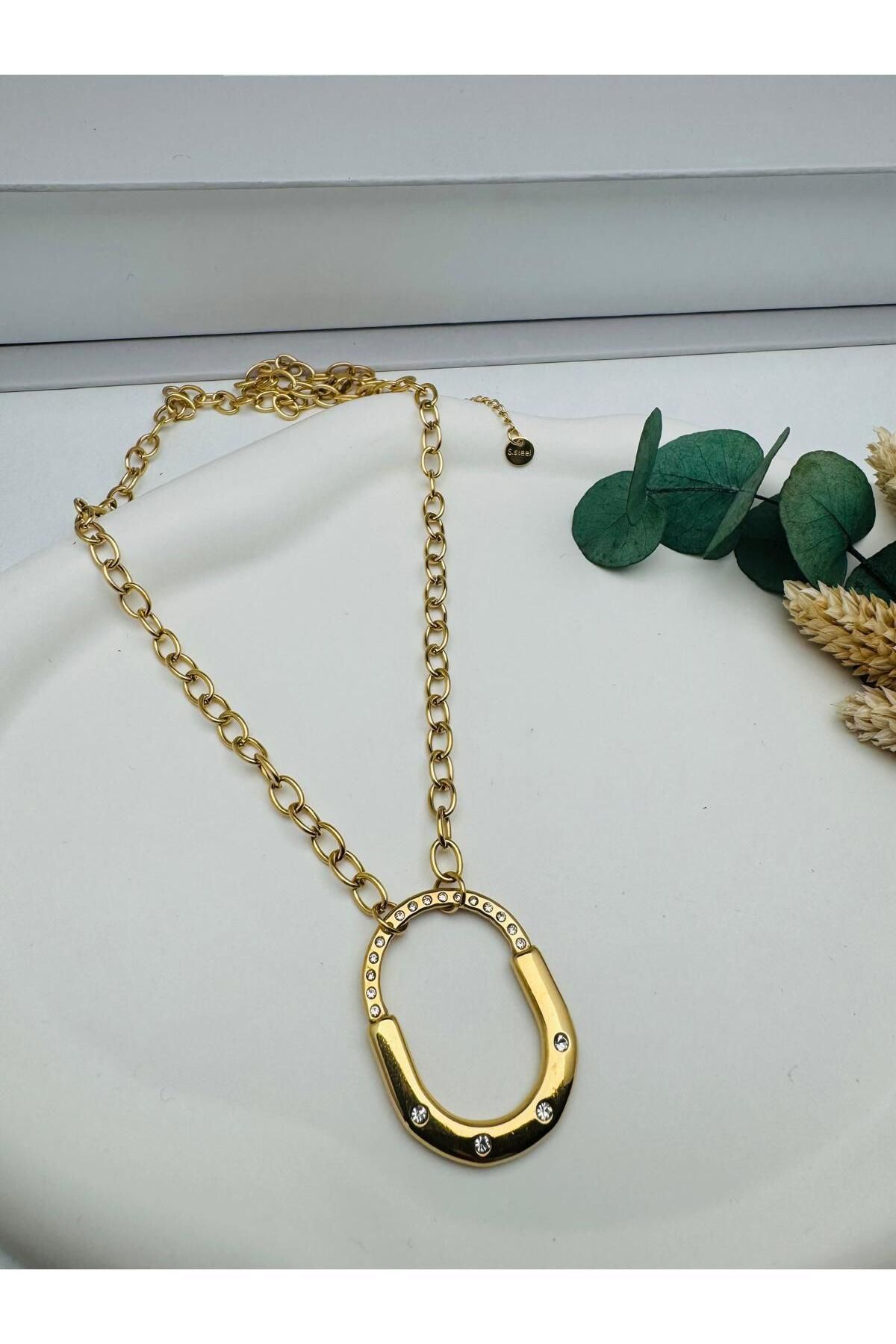 HEDİYELANDY Çelik Kolye (Gold) 0106340