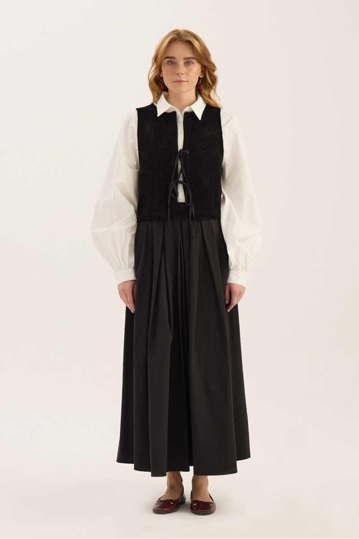 ALYOSHA FASHION Örgü Yelek Siyah