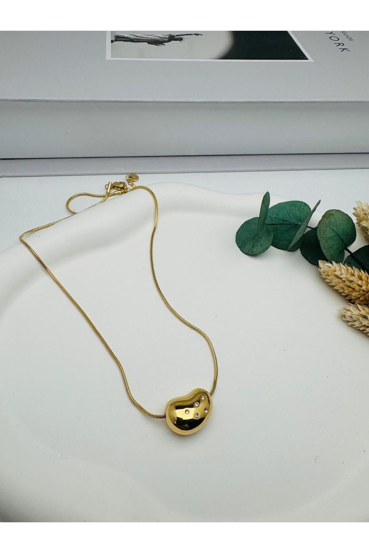 nerede bulurum Çelik Kolye (Gold) 0106339