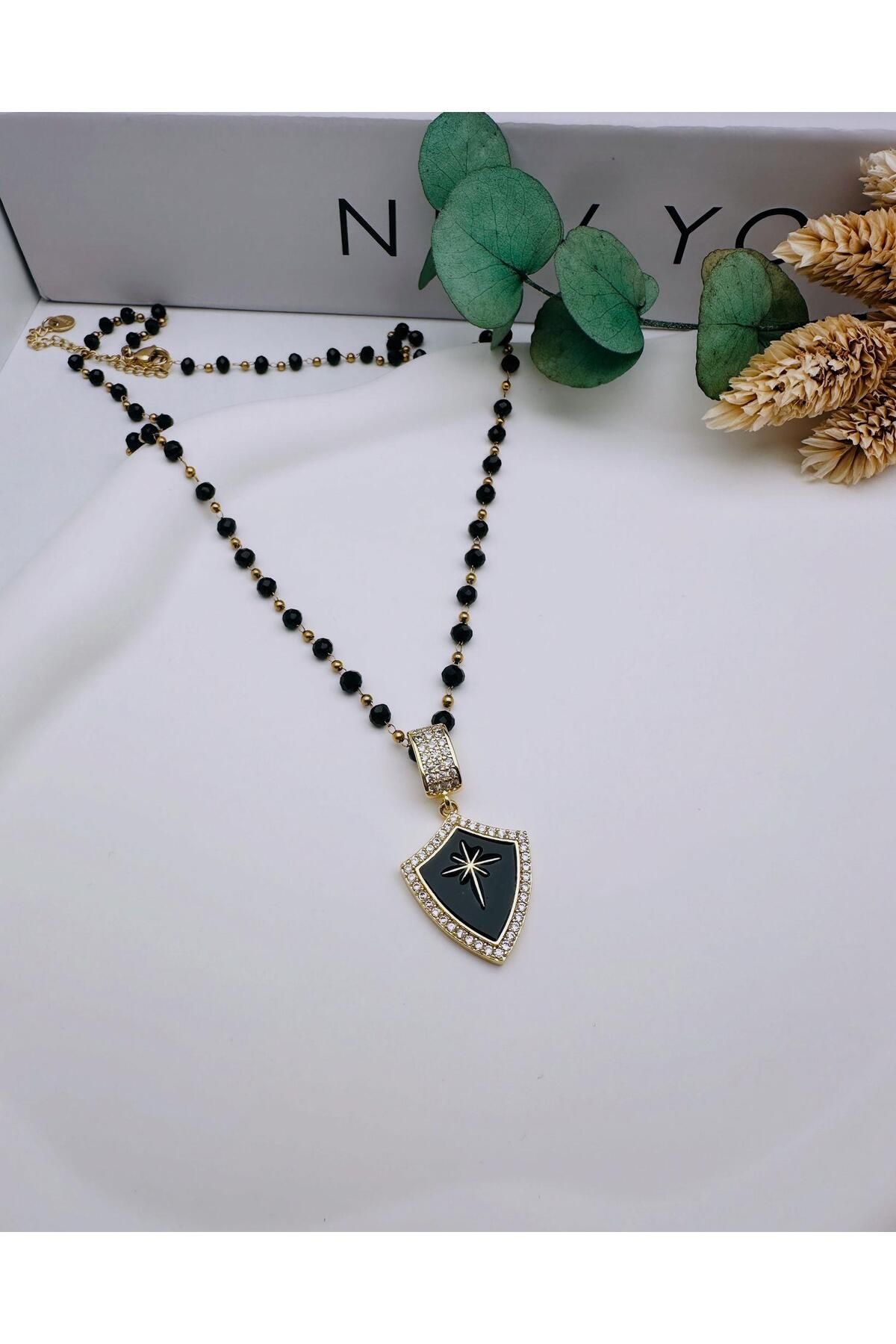 HEDİYELANDY Çağla Şikel Model Çelik Kolye (Gold) 0106297