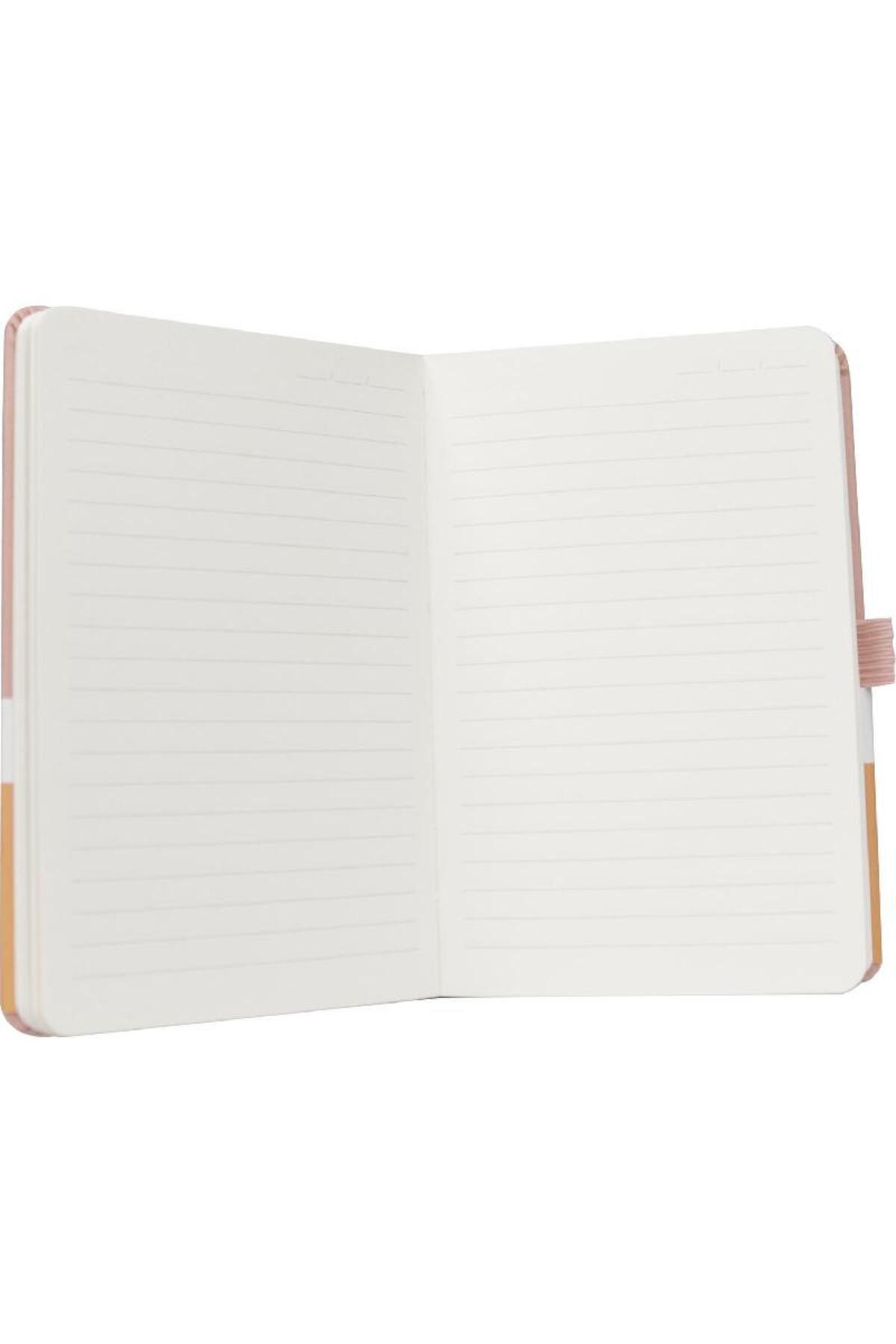 Roco-Embossed Pocket Notebook with Elastic Band – 9 x 14 cm, 160 Pages, Lined, Peach 3