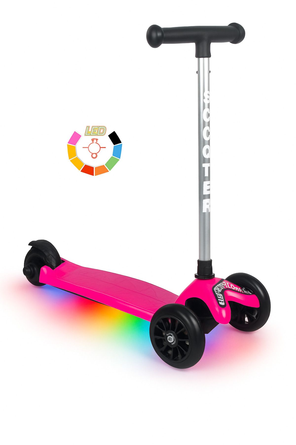 Tois LED Işıklı Lumi Scooter – Direksiyondan Yön Verilebilen, Yükseklik Ayarlı 3 Tekerlekli Çocuk Scooter