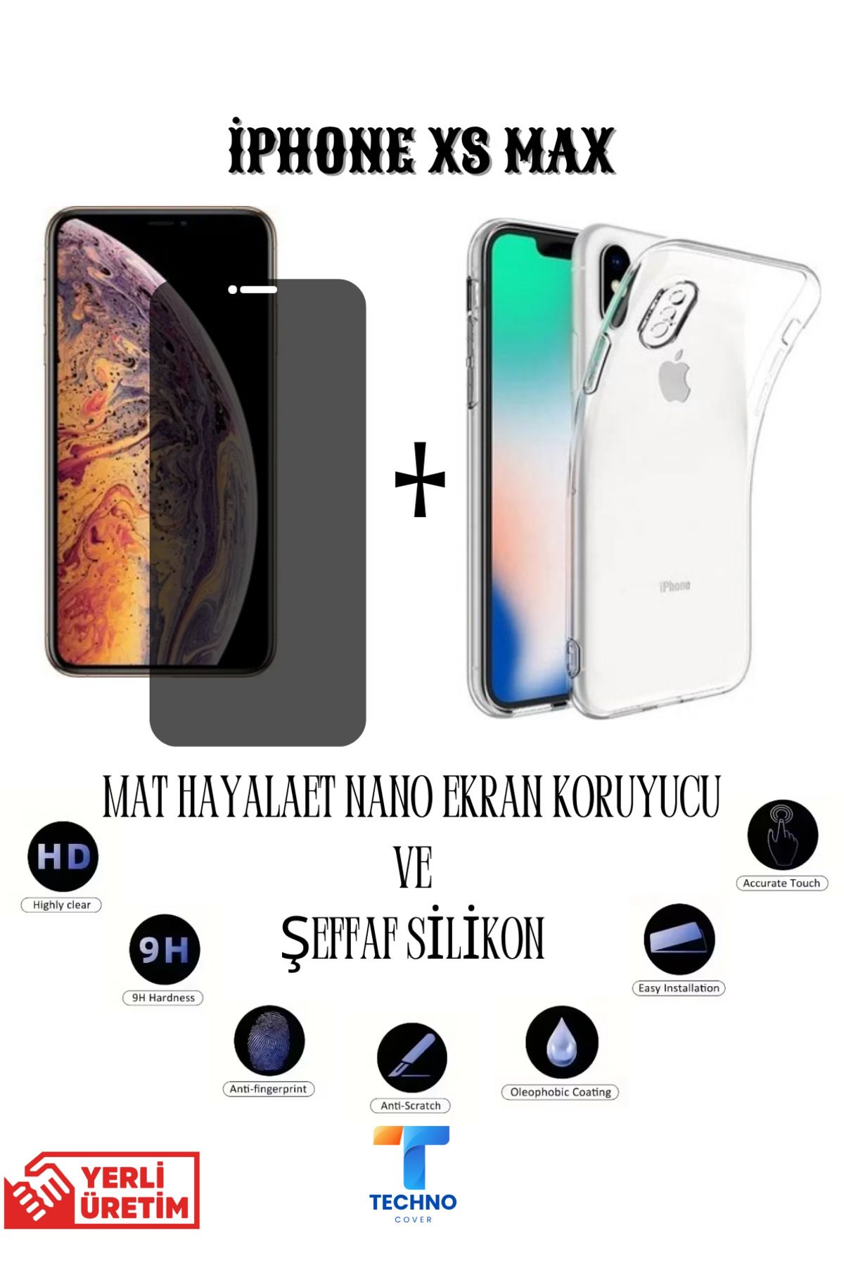 foxpower İphone Xs Max Mat Hayalet Nano Ekran Koruyucu Ve Şeffaf Kılıf 2li Avantajlı Paket