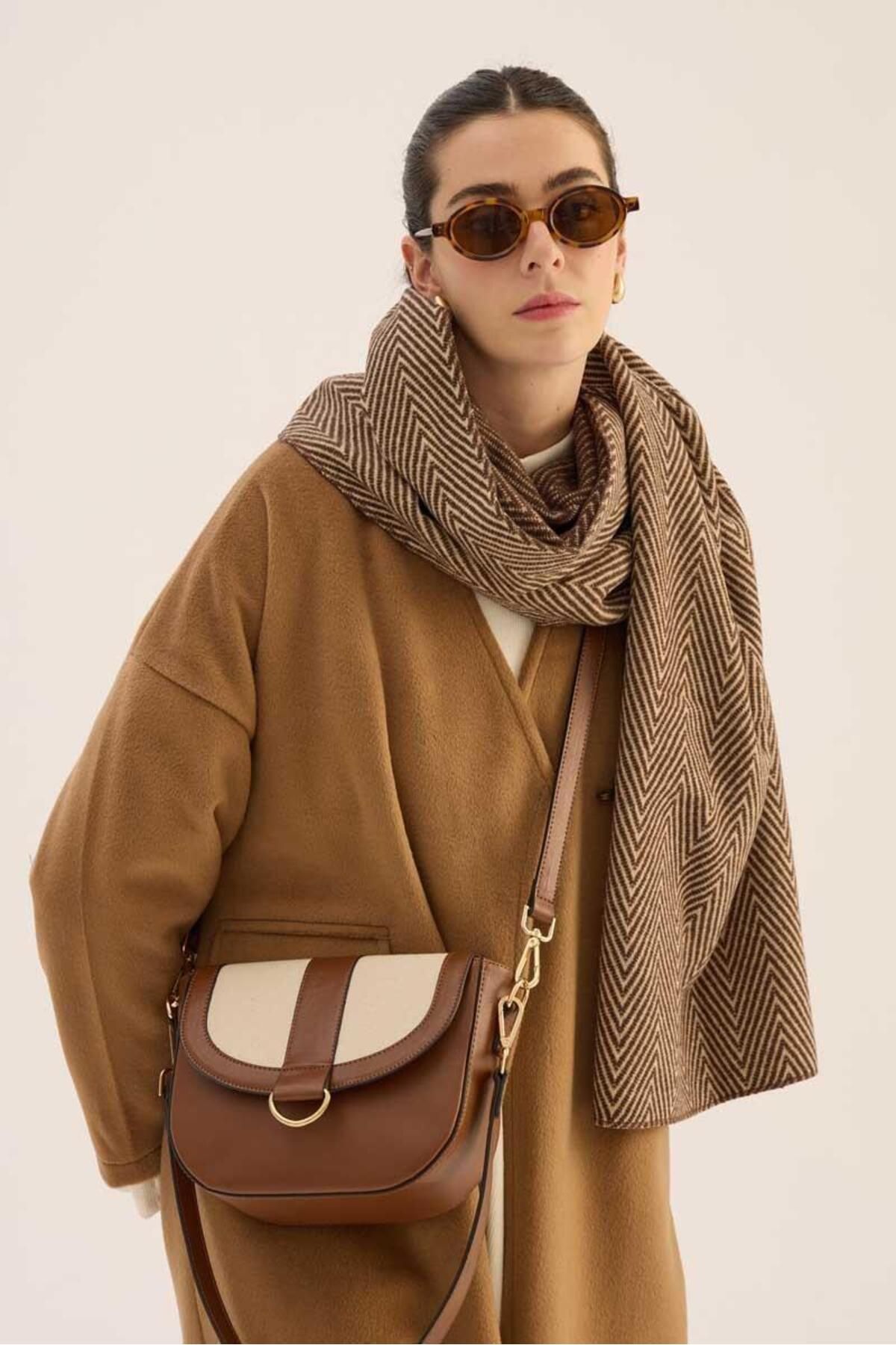 ALYOSHA FASHION Astarsız Kaşe Kaban Camel
