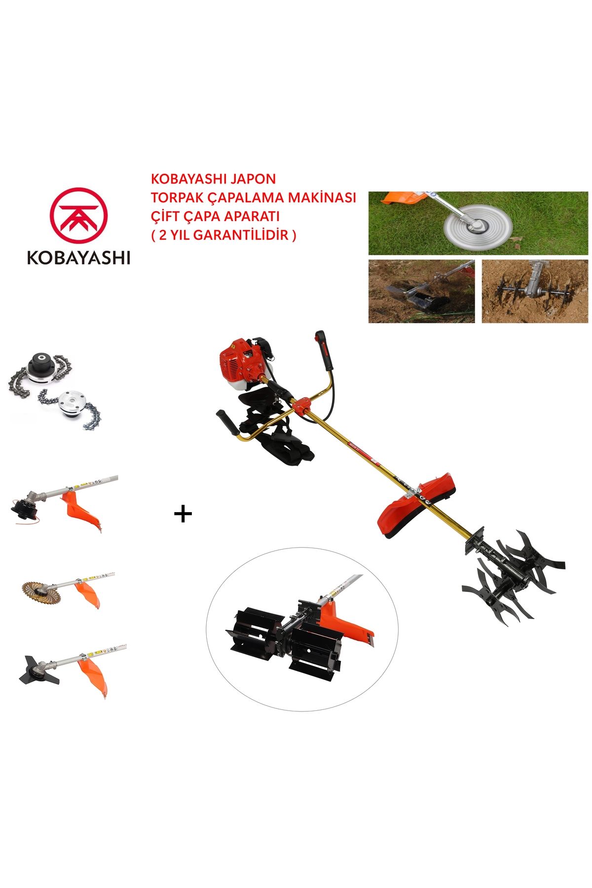 KOBAYASHI JAPON TIRPAN TOPRAK ÇAPALAMA ( 2 ADET ÇAPA ) 63CC