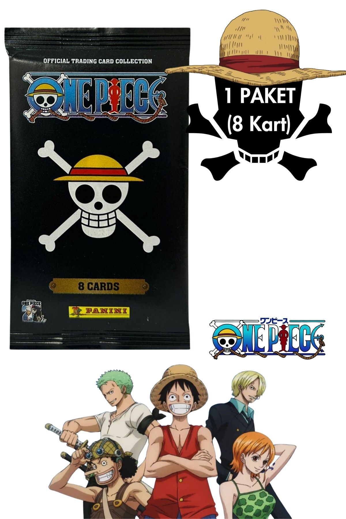 Toyika Panini One Piece Lisanslı Orijinal Trading Kartları Cards Koleksiyonluk 8li