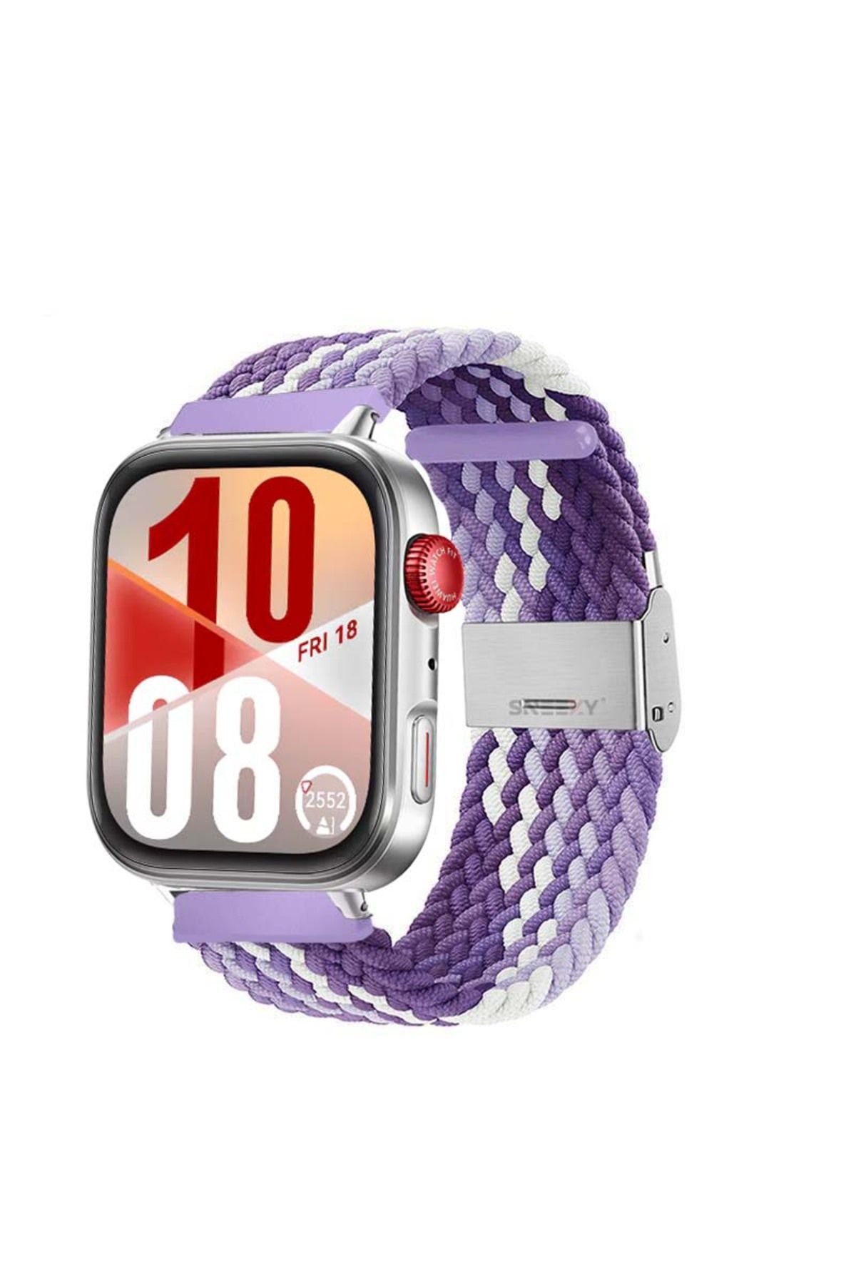 Sneezy Huawei Watch Fit 4 Fit 4 Pro İle Uyumlu Metal Klipsli Solo Fiberlink Yumuşak Kumaş Örgü Kordon